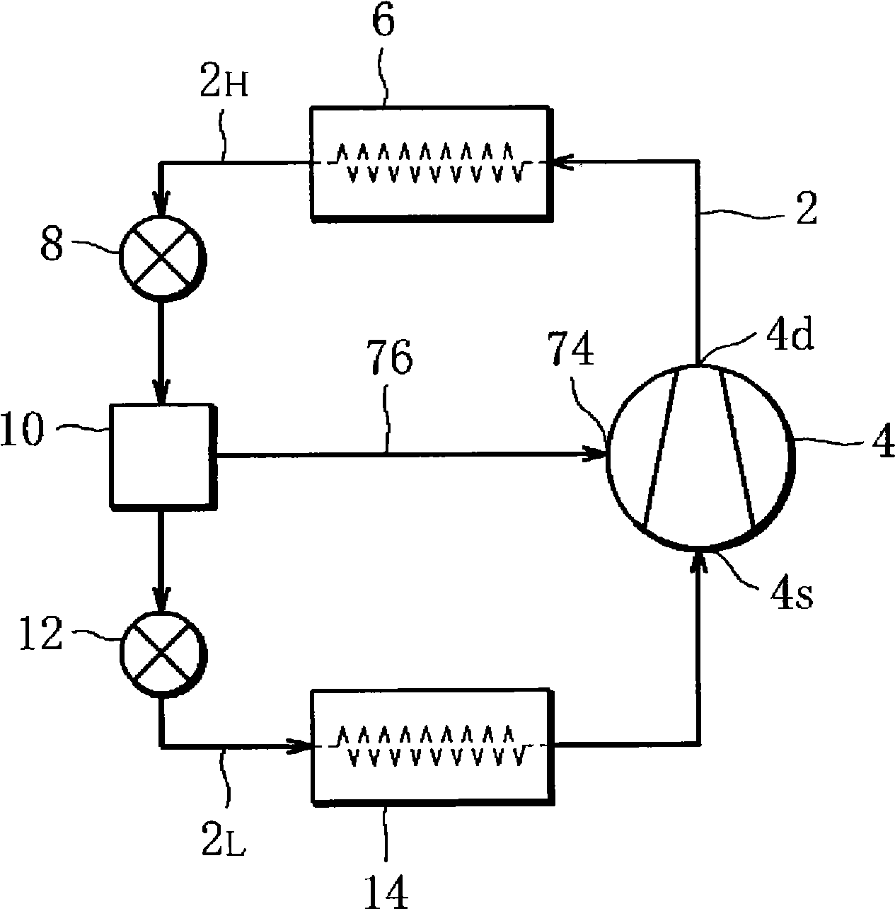 Reciprocating compressor of refrigerating machine