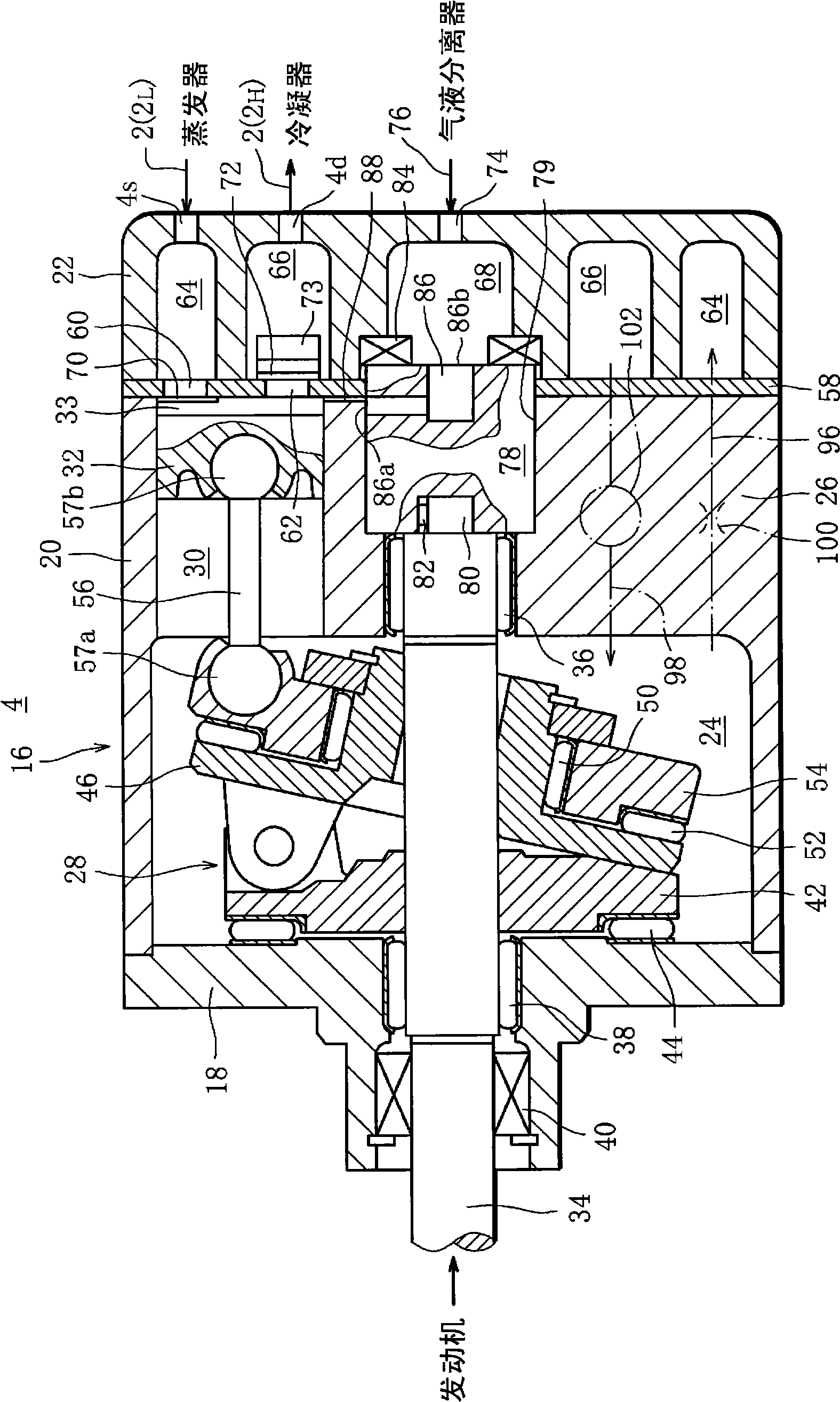 Reciprocating compressor of refrigerating machine