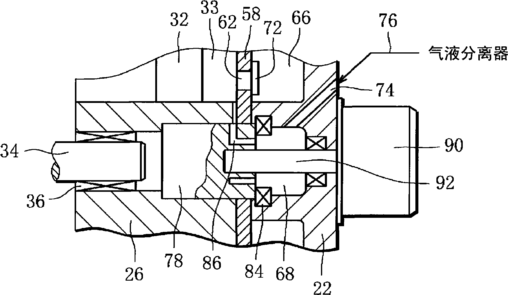 Reciprocating compressor of refrigerating machine