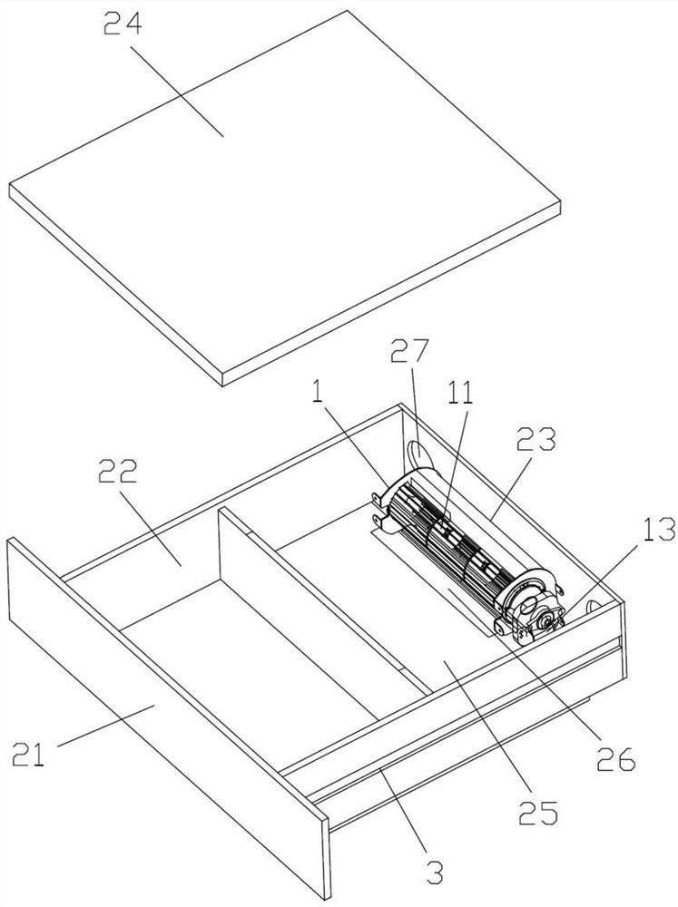 Detachable internal circulation air suction assembly and clothes care cabinet