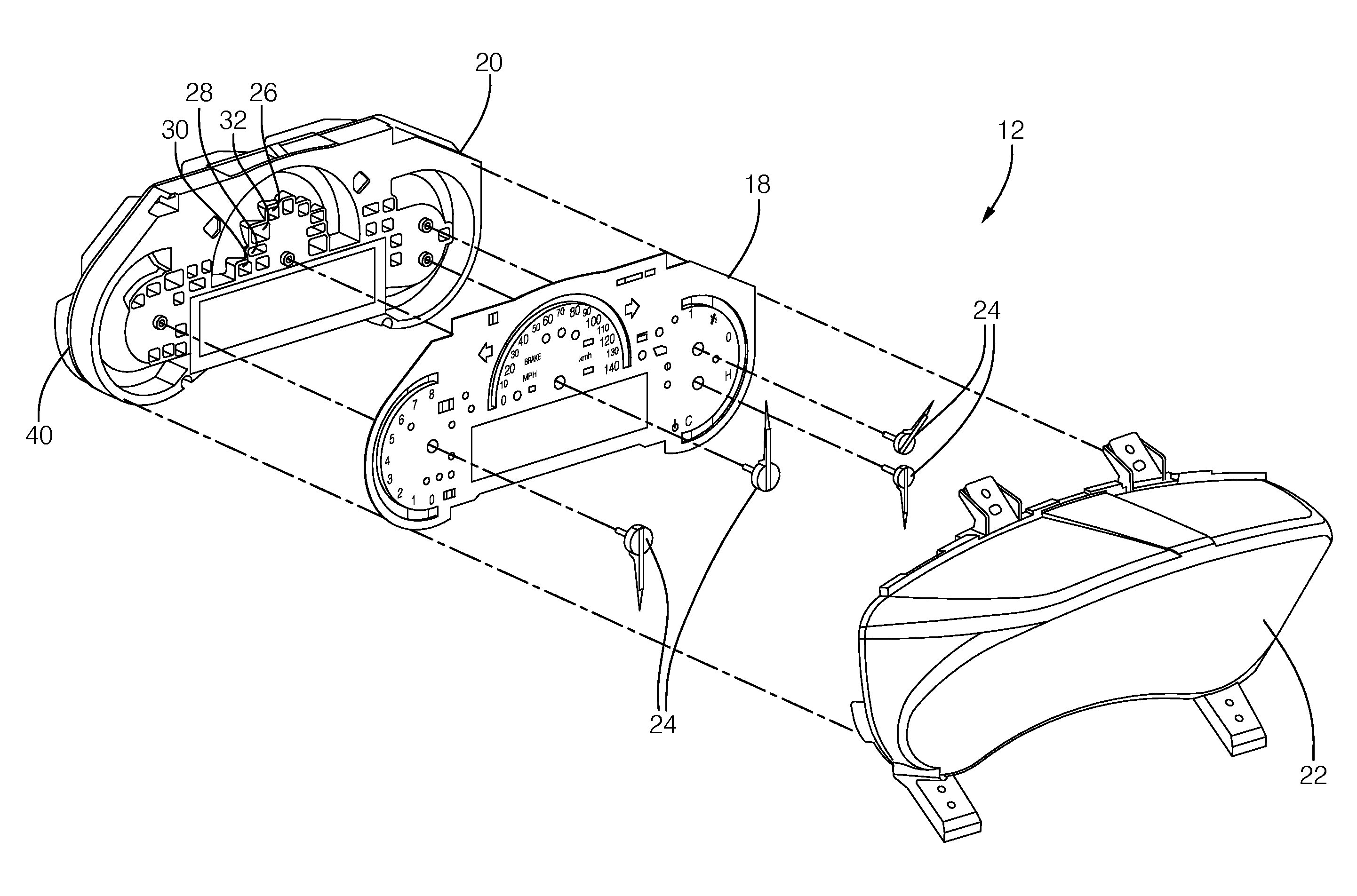 Vehicle instrument panel with light source diagnostics