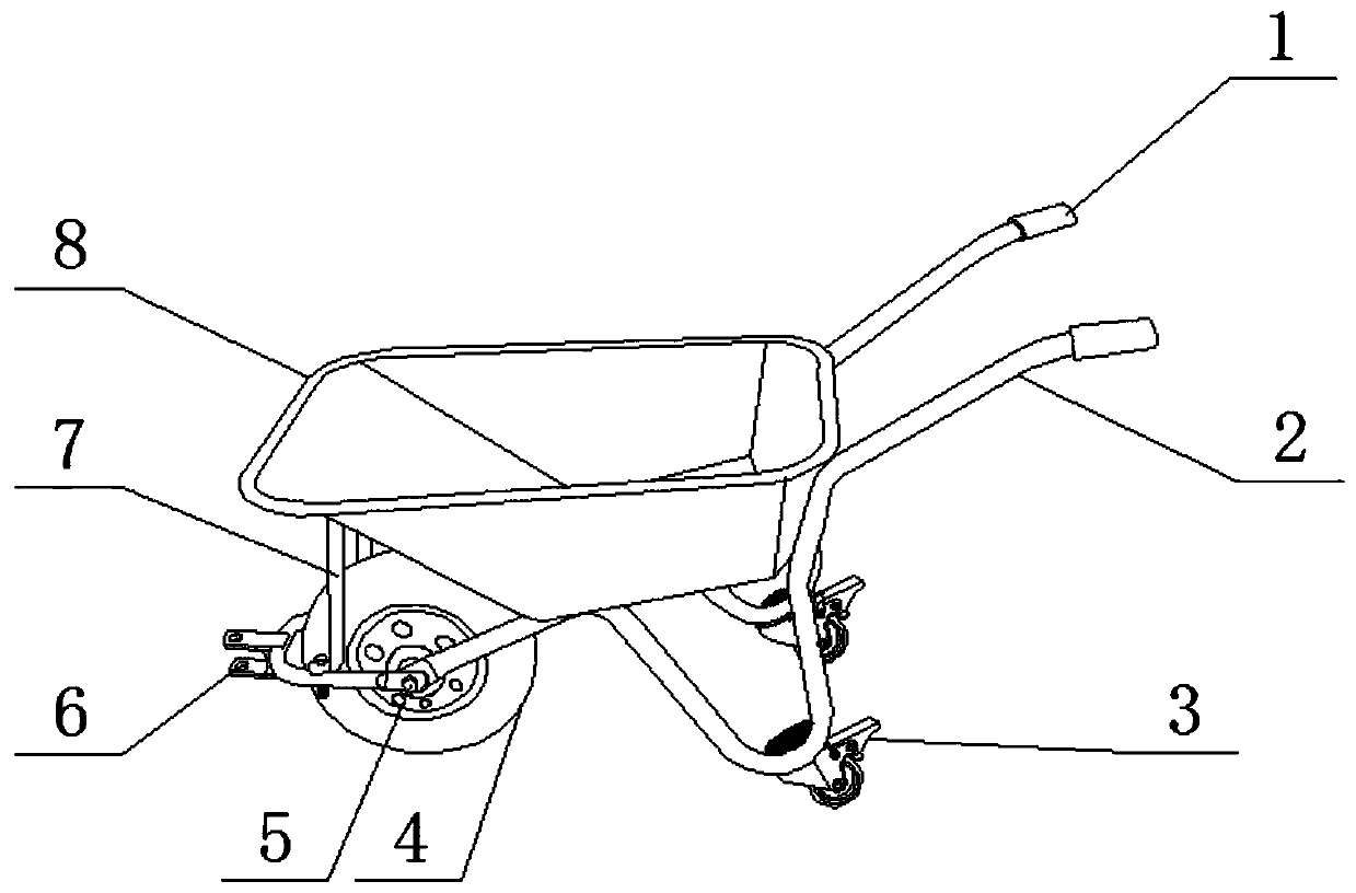 A convenient bucket truck with a tow hook and a reduction wheel