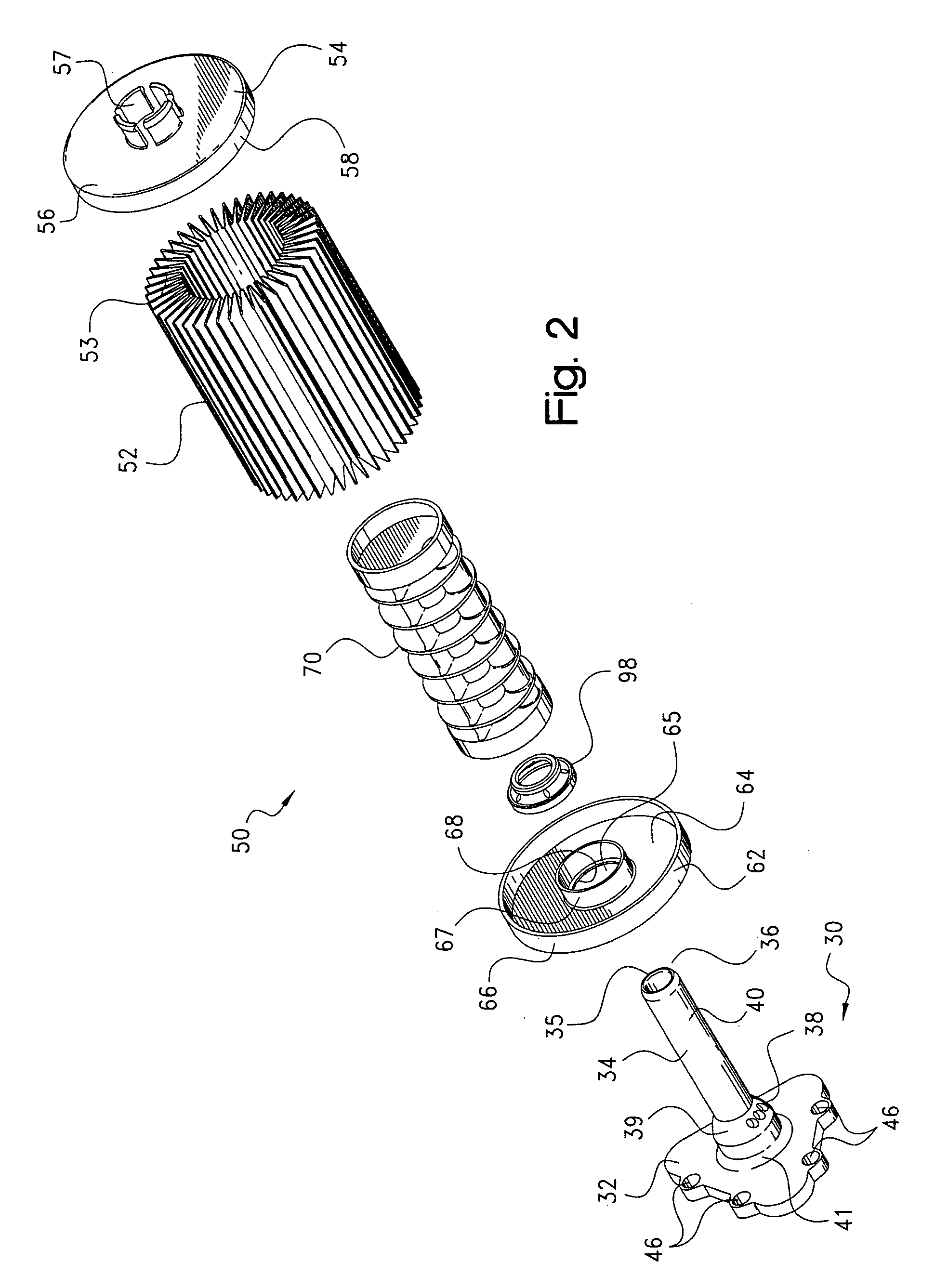 Filter assembly with vented filter element