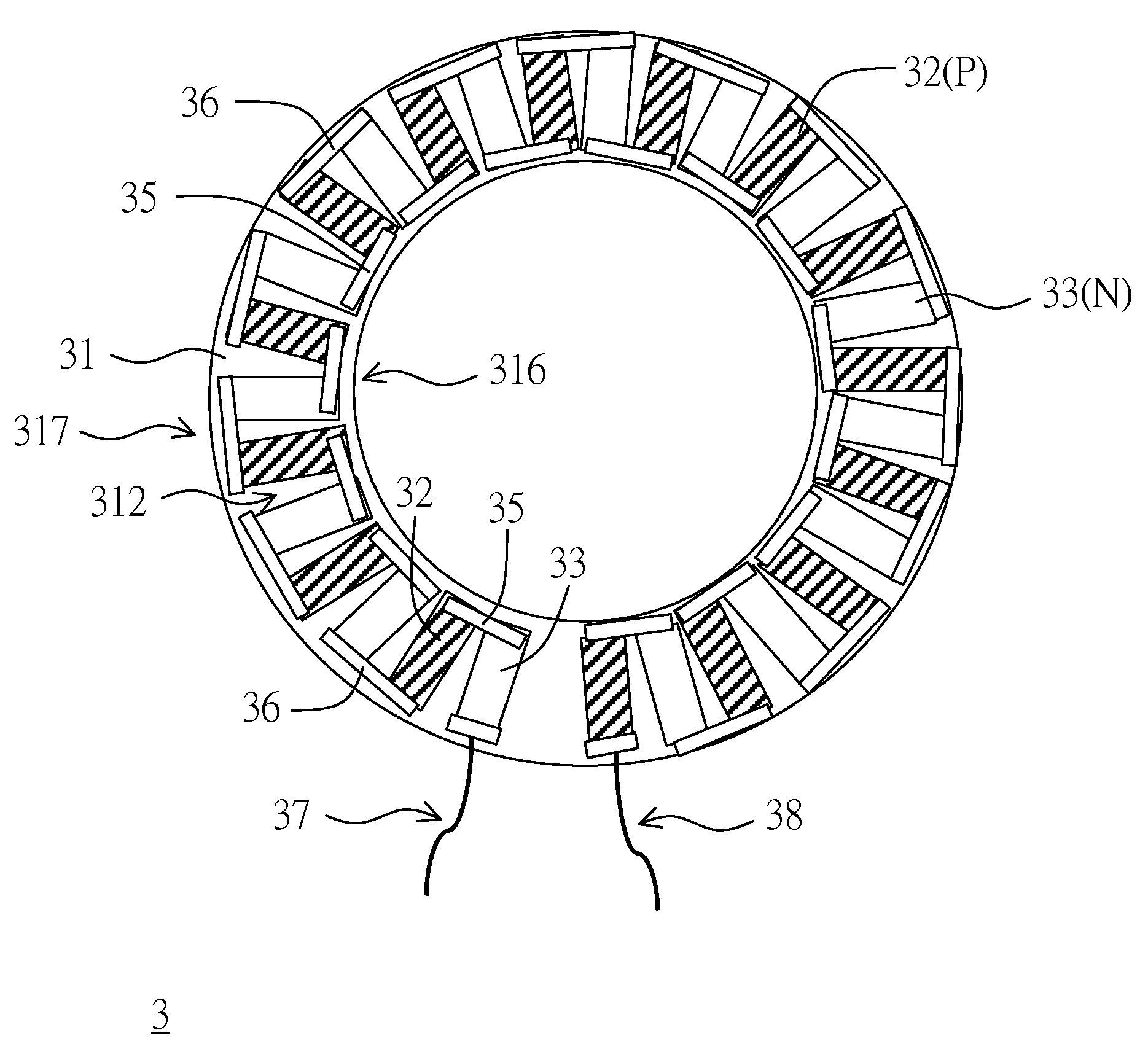 Thermoelectric device with thin film elements, apparatus and stacks having the same