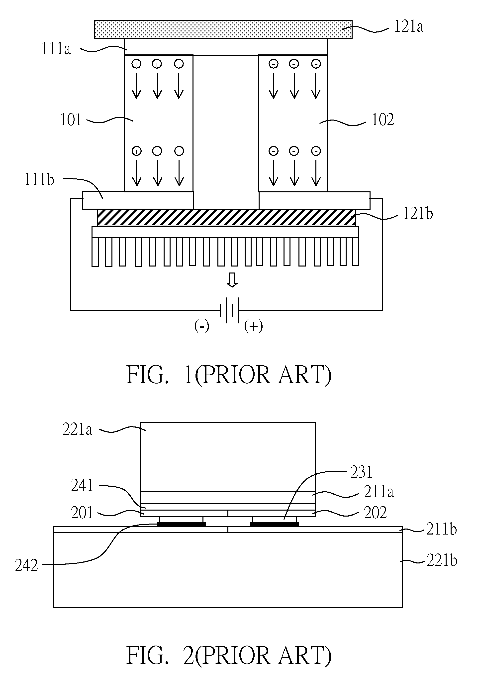 Thermoelectric device with thin film elements, apparatus and stacks having the same