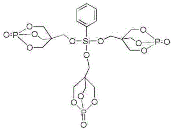 Bicyclic caged phenyl phosphate silicone modified flame-retardant PC/ABS (polycarbonate/acrylnitrile-butadiene-styrene) alloy and preparation method thereof