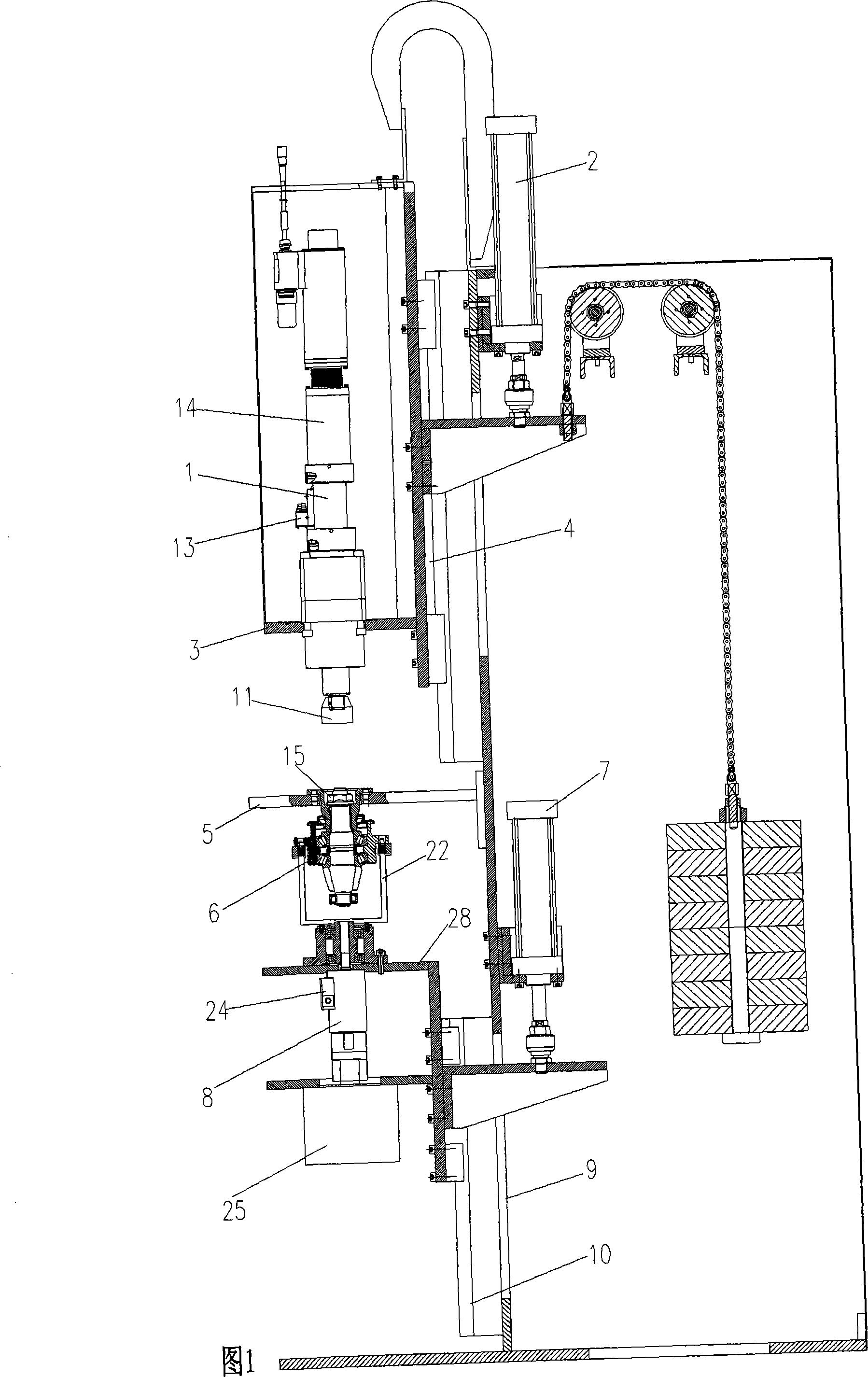 Vehicle main reducing gear pre-tighten device and pre-tighten method