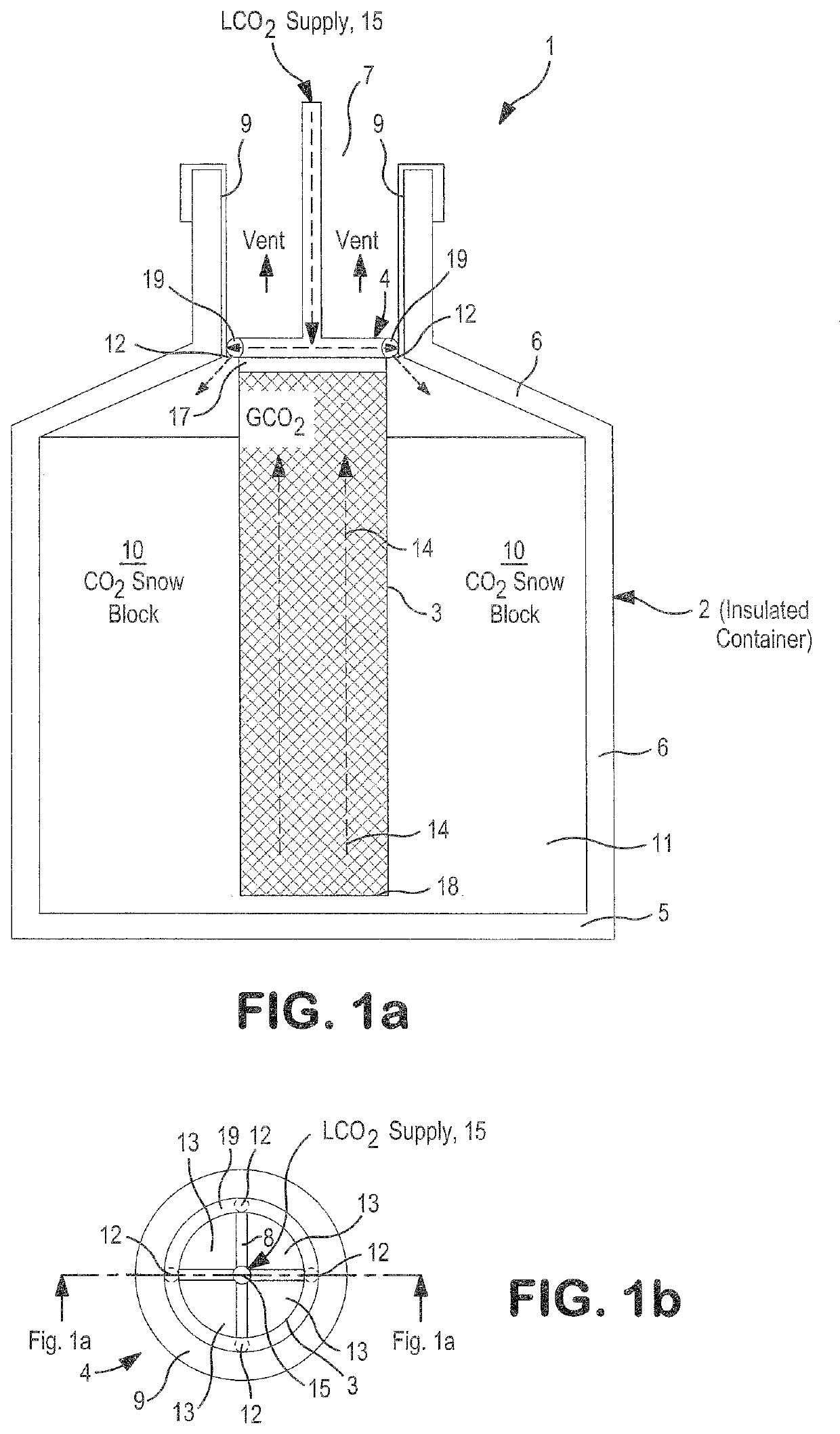 Transportable container, charger system, method and kit for generation of carbon dioxide snow block in-situ within the transportable container for preservation of items stored therewithin