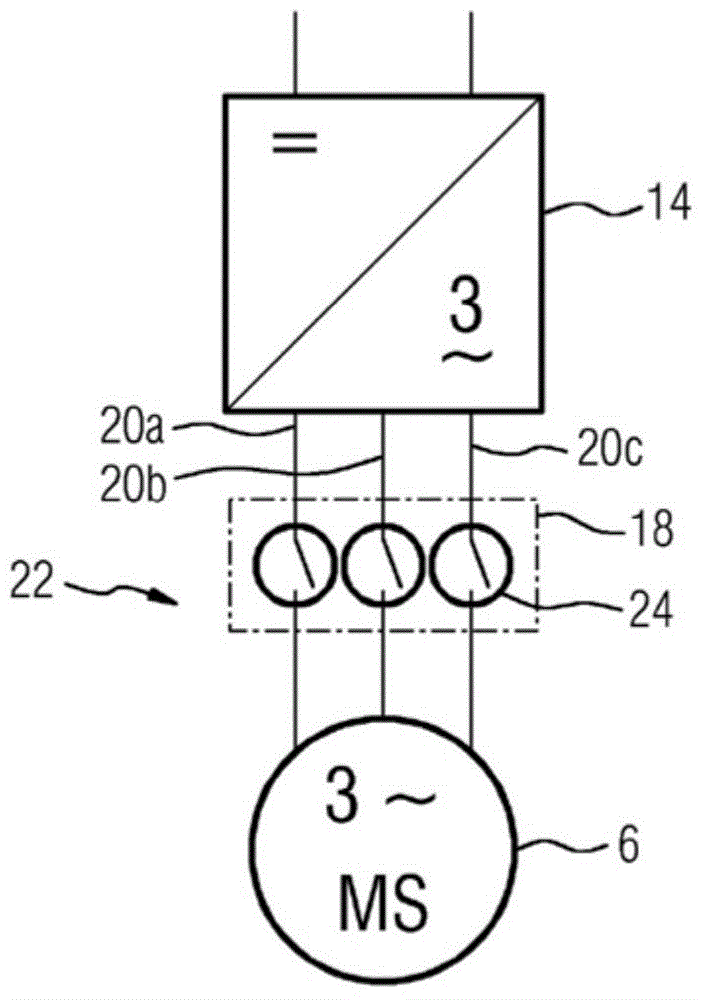 Method for electrically connecting a converter to an electrical machine