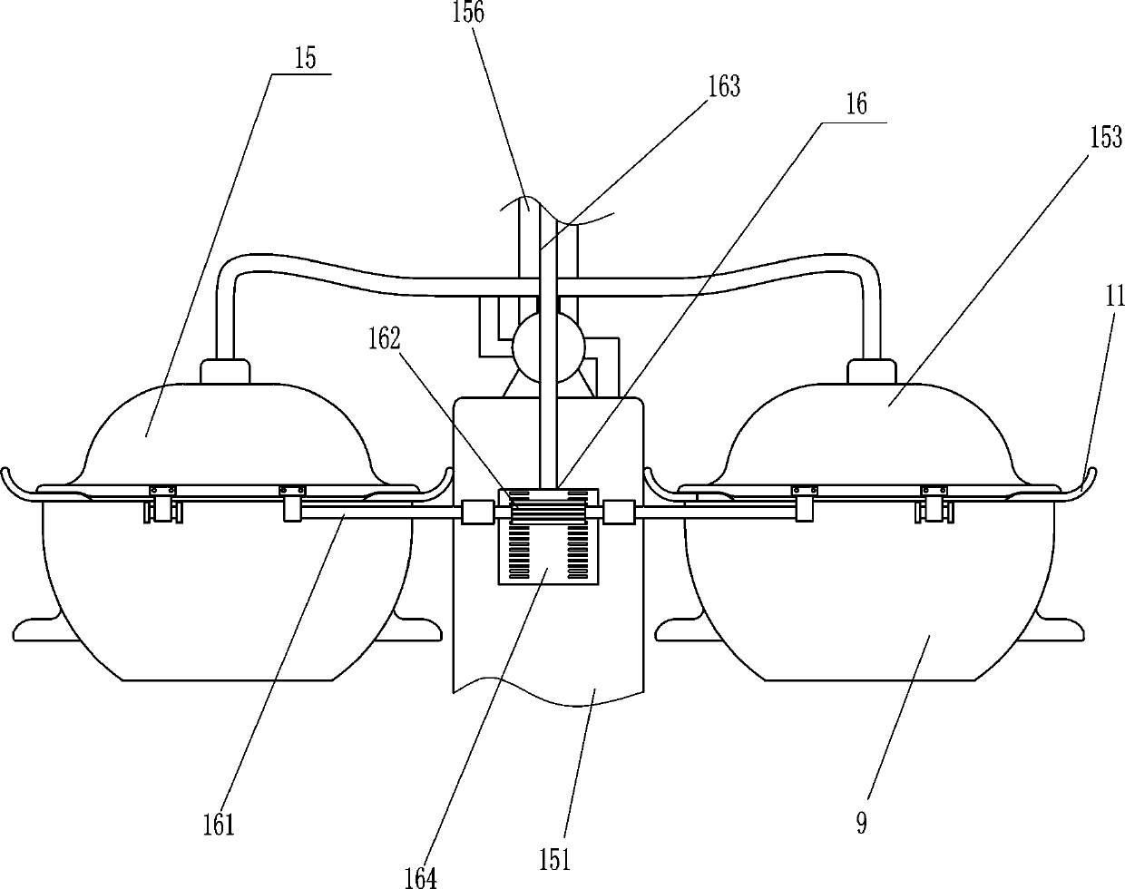 Self-blowing type foot flushing and disinfecting device