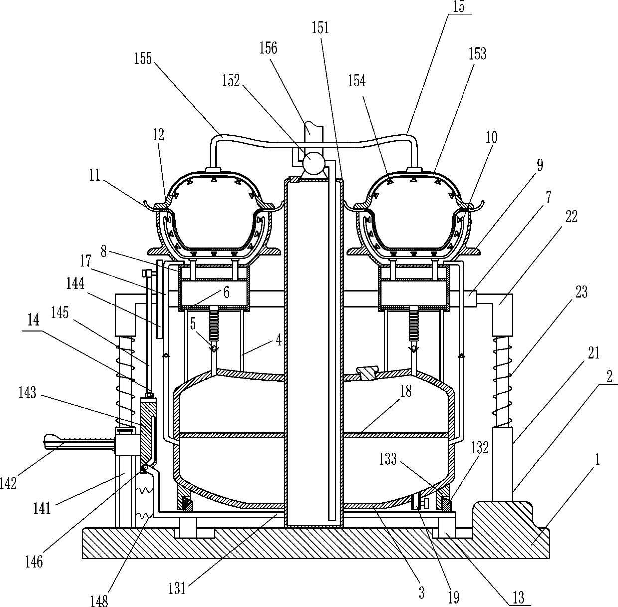 Self-blowing type foot flushing and disinfecting device