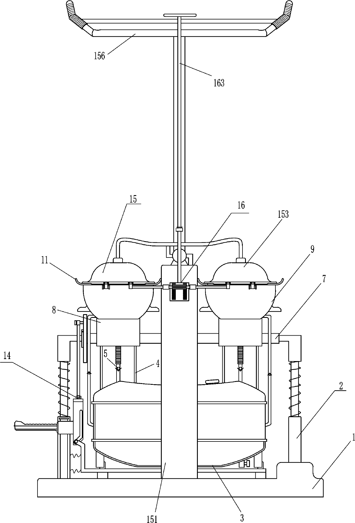 Self-blowing type foot flushing and disinfecting device