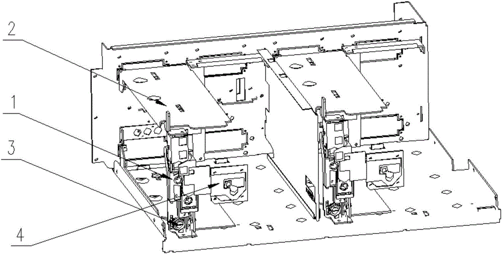 Low-voltage switch cabinet 1/2 drawer unit capable of effectively preventing mis-operation