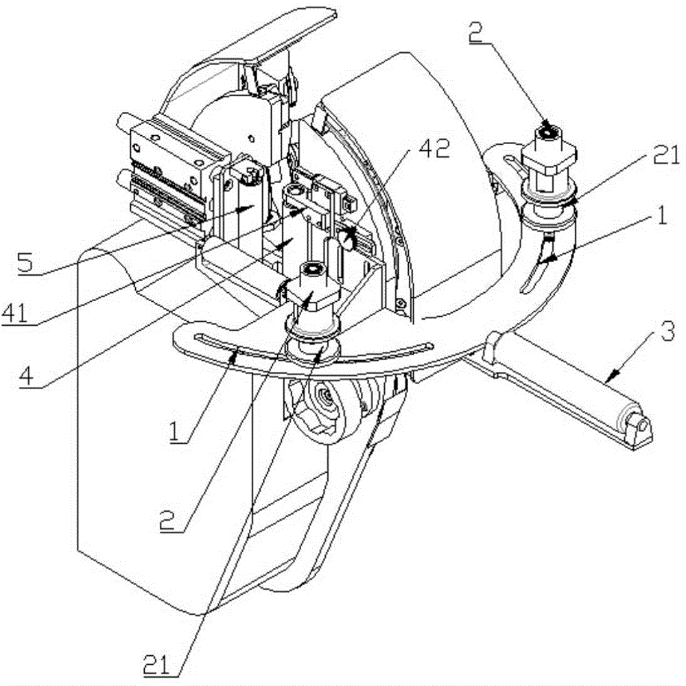 Auxiliary positioning mechanism of taping machine