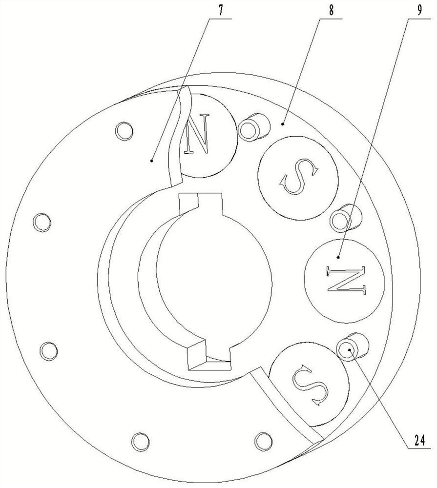 Permanent magnet plate type closed swash plate type axial plunger pump and working method thereof