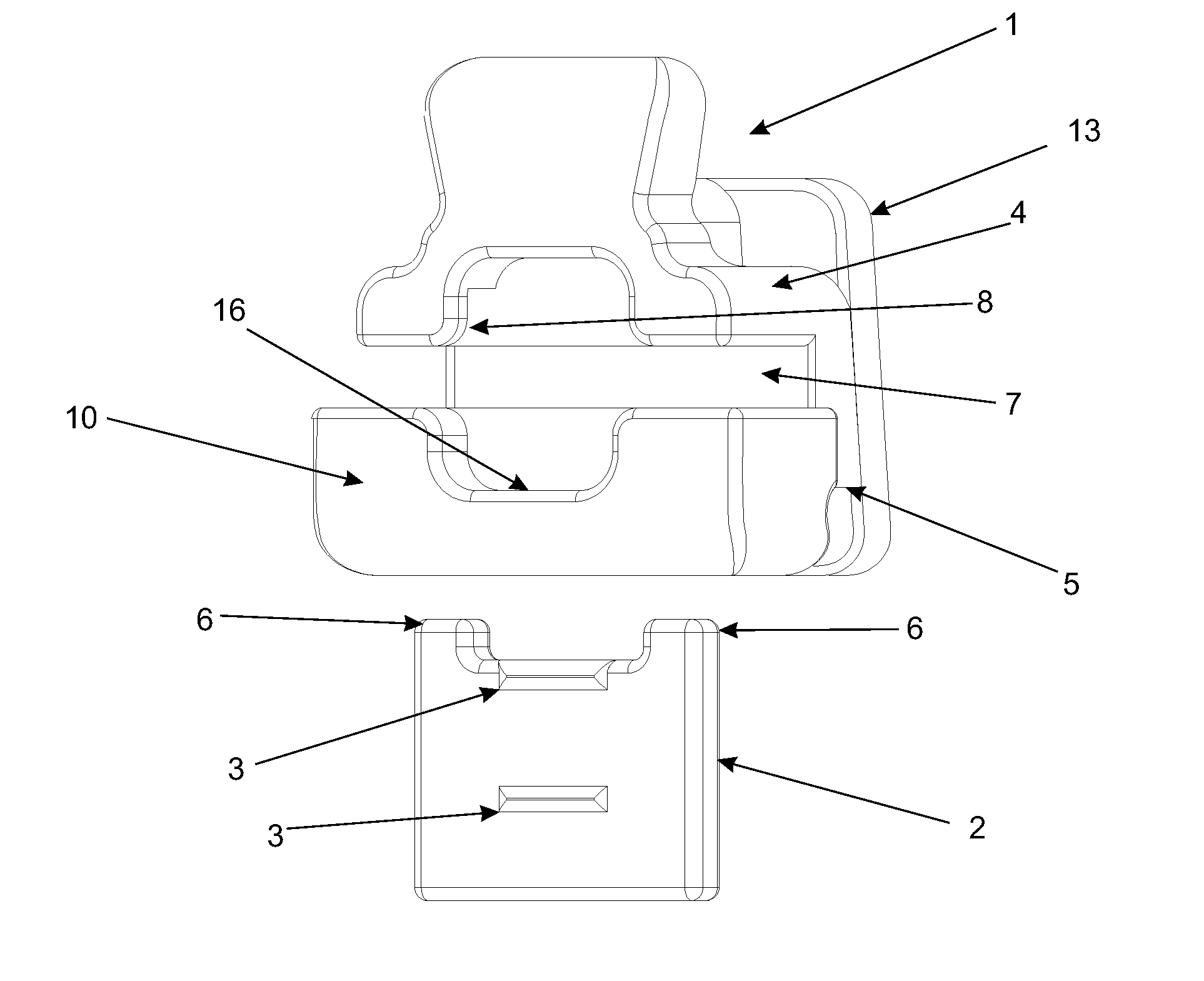 Hybrid bioadaptative self-ligating bracket