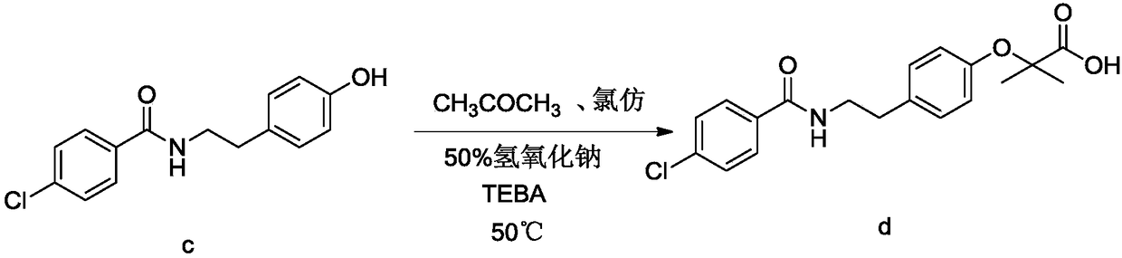 Preparation process of bezafibrate compound