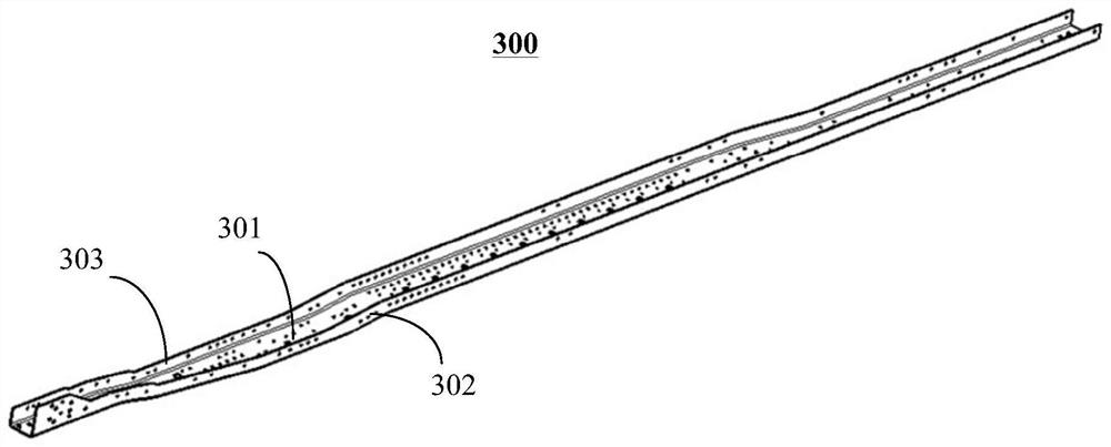 Frame longitudinal beam forming die and process