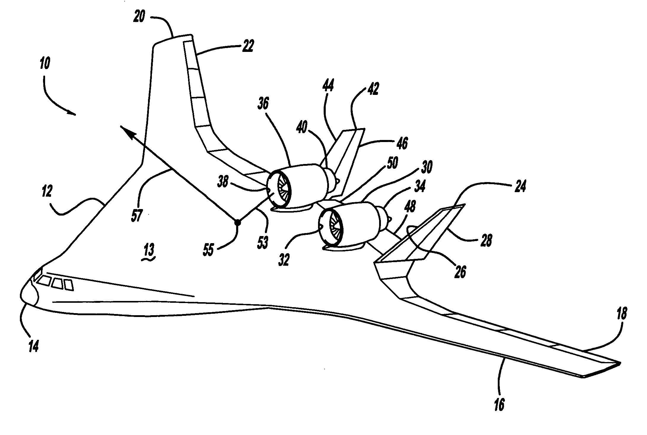 Quiet airplane configuration