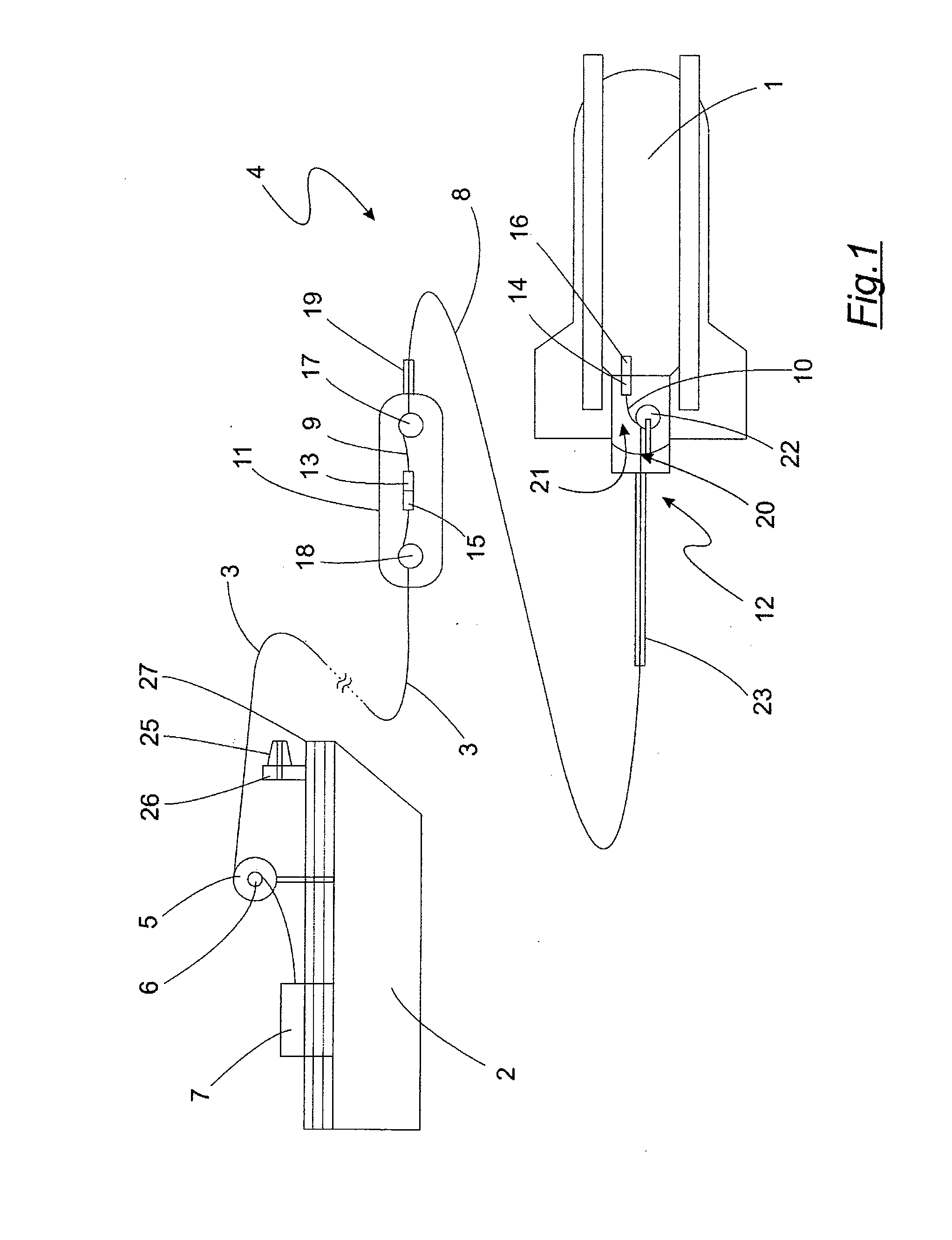 Unmanned underwater vehicle and device for connection of an optical waveguide cable to an unmanned underwater vehicle