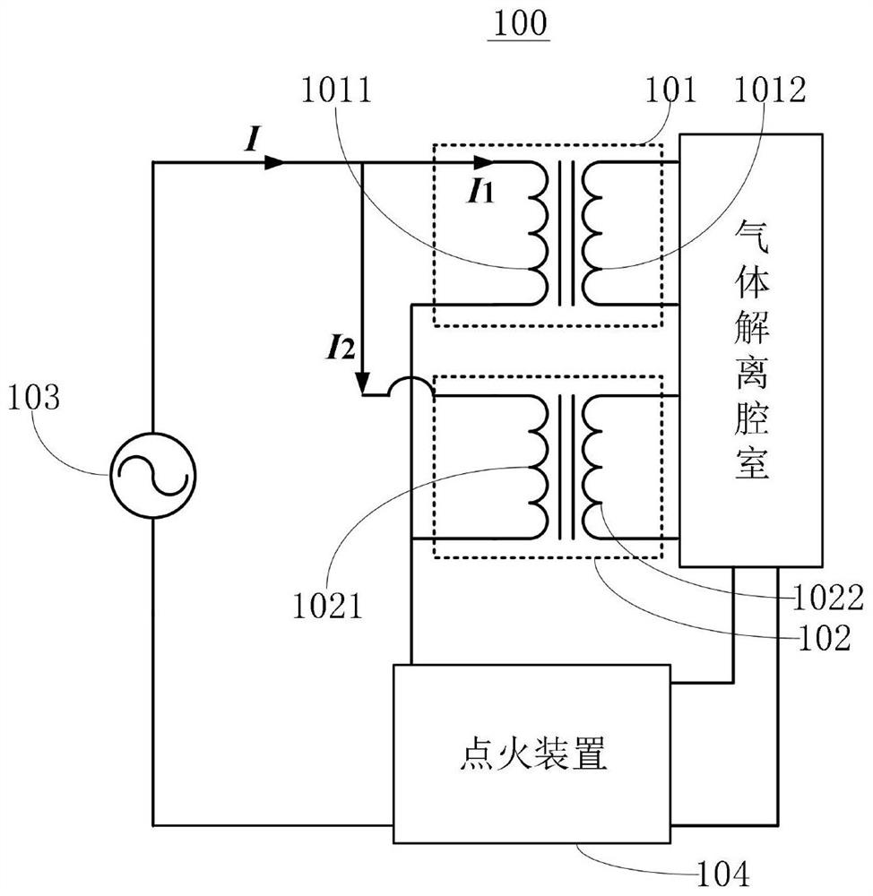 Gas dissociation circuit control device and system based on multi-coil coupling