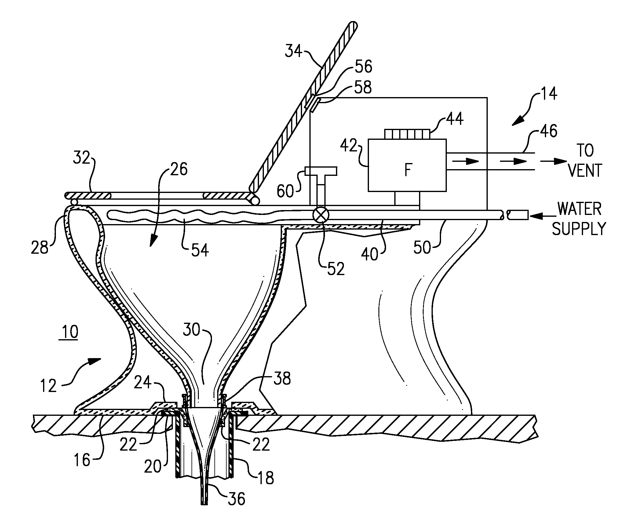 Low Flush Toilet with Bowl Venting