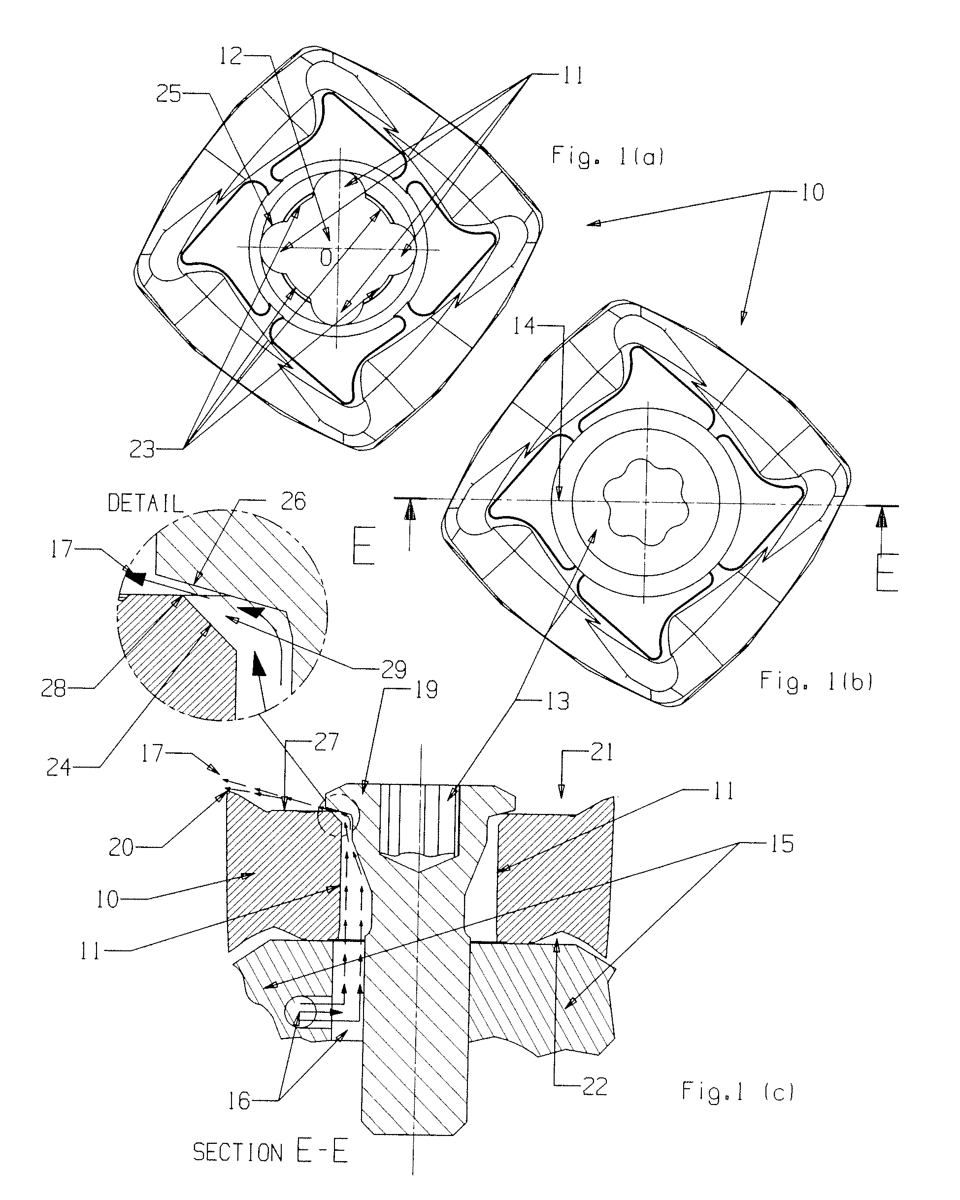 Cutting tools and cutting inserts including internal cooling