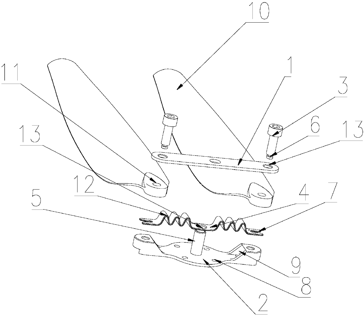 Propeller clamp and foldable propeller