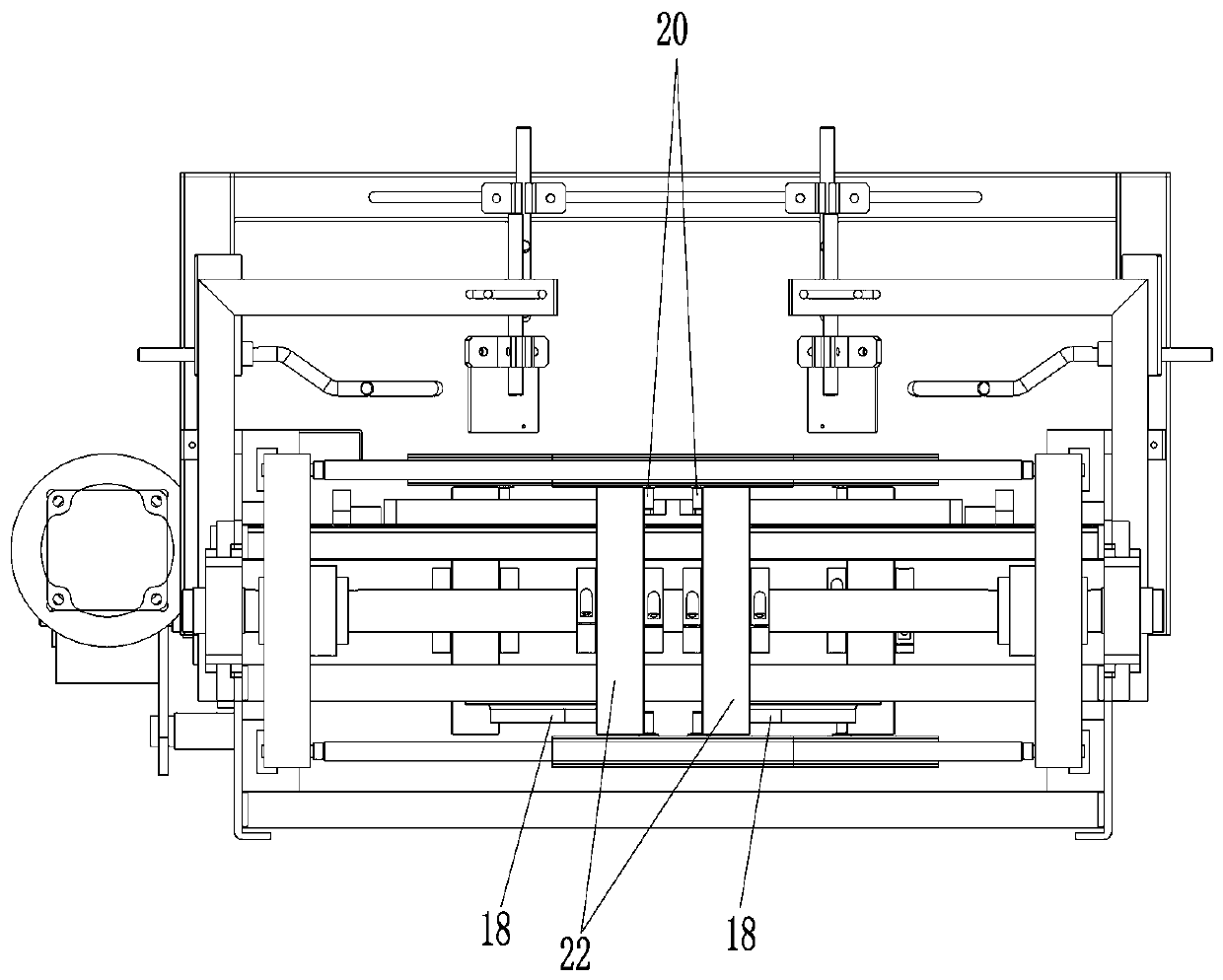 One-into-two conveying device for packages