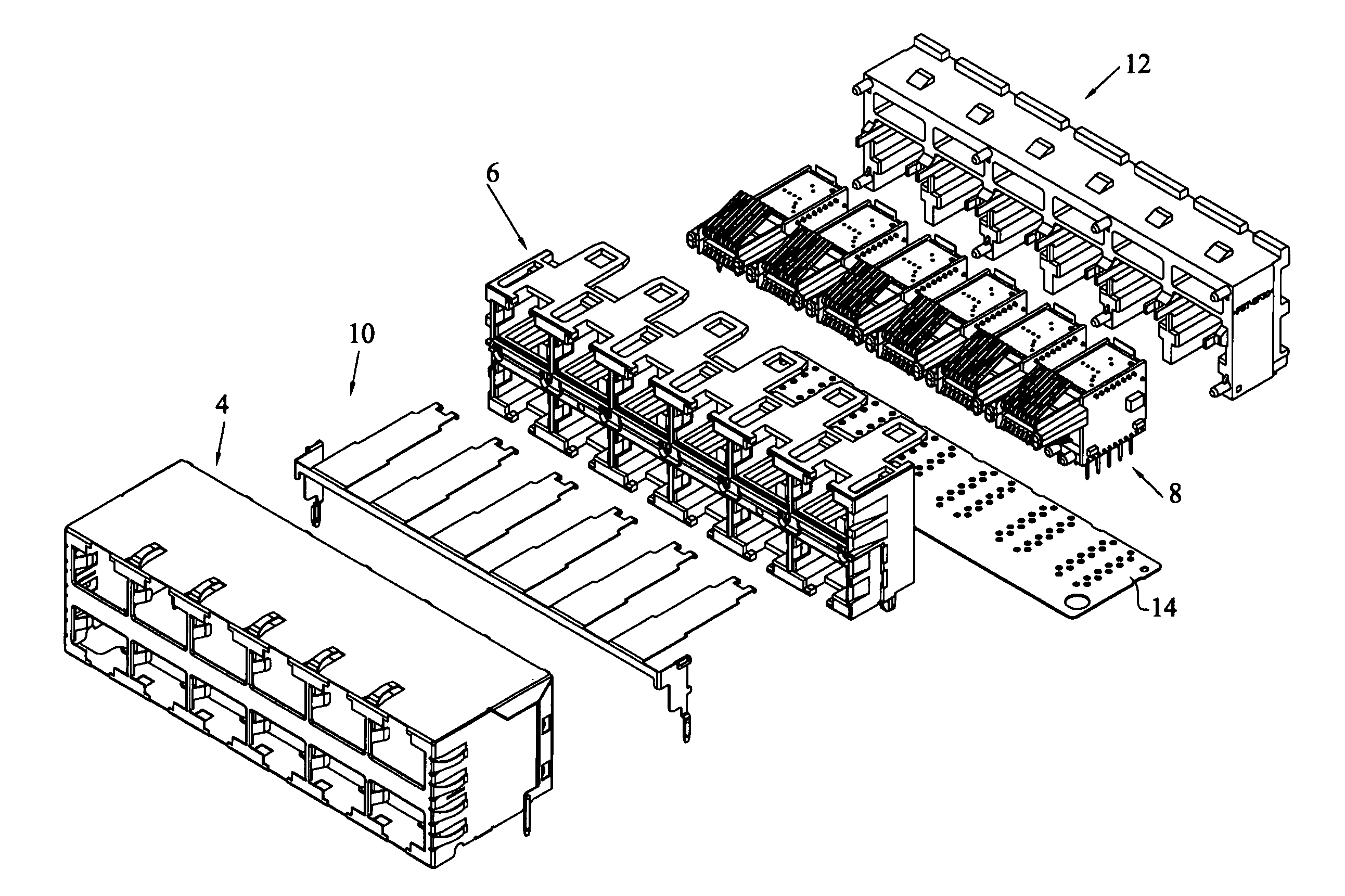 Signal conditioned modular jack assembly with improved shielding