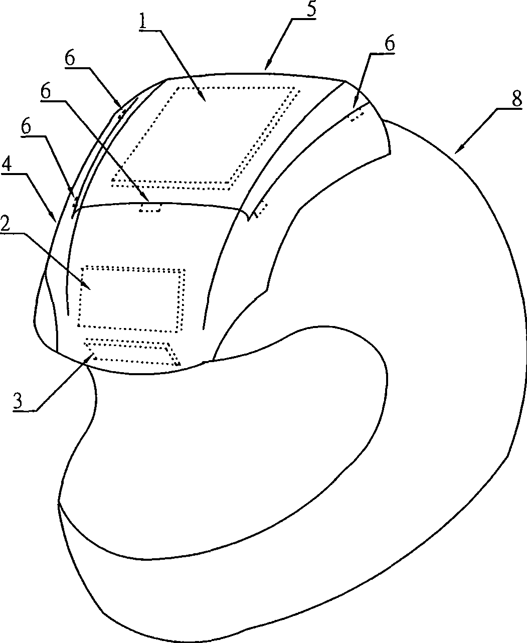 Protective helmet shell dismounting structure with rear view function