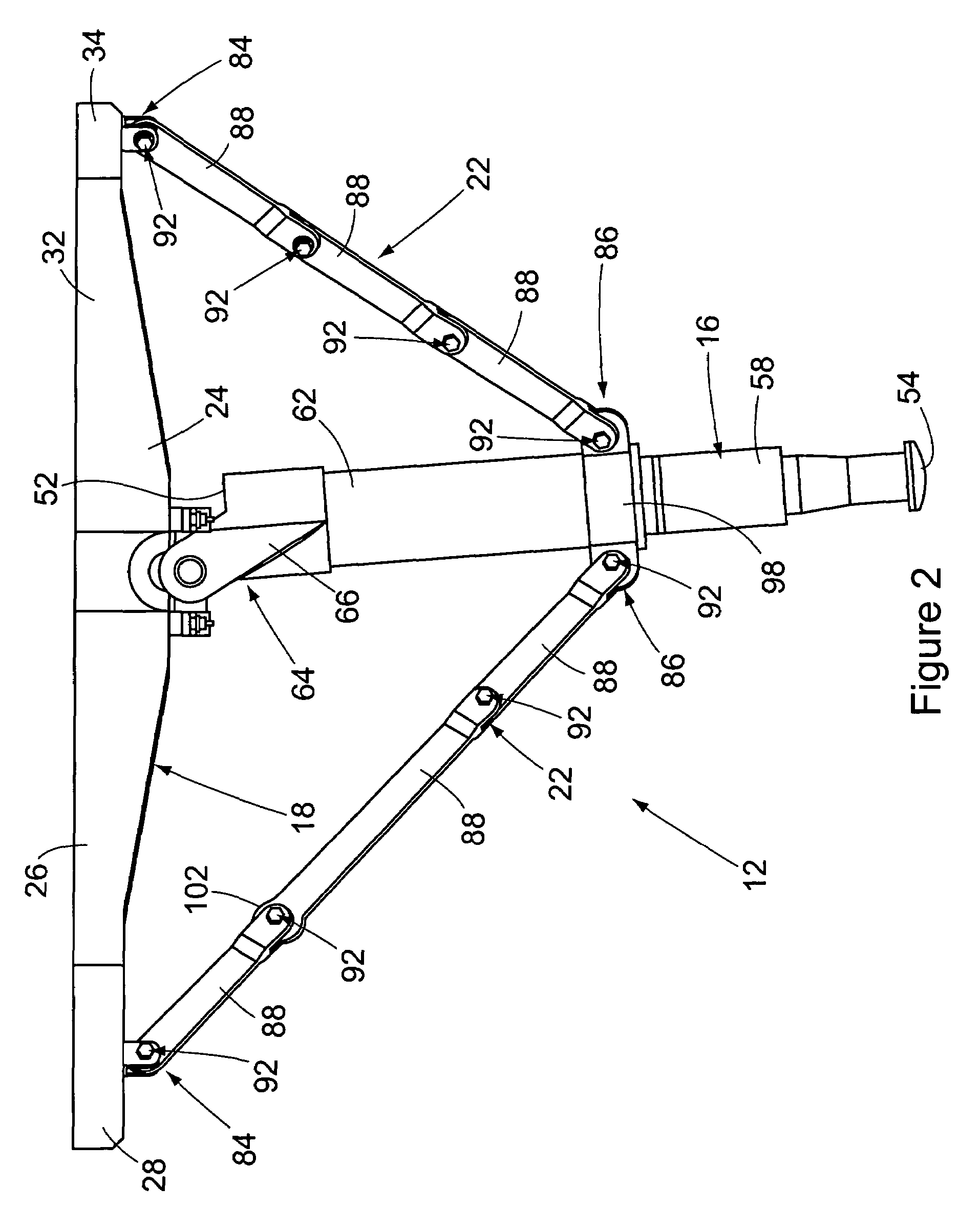 Landing assist apparatus eccentric bushing