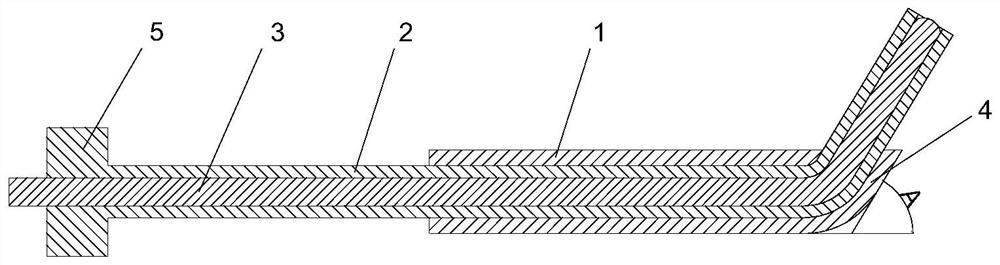 Grouting plugging method for water leakage of hard ornament building window and curved grouting needle