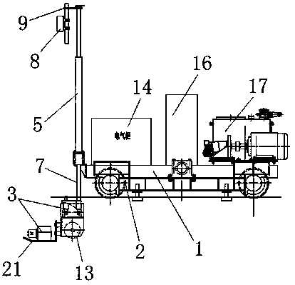 A kind of concrete precision leveling operation vehicle for tunnel track bed construction operation