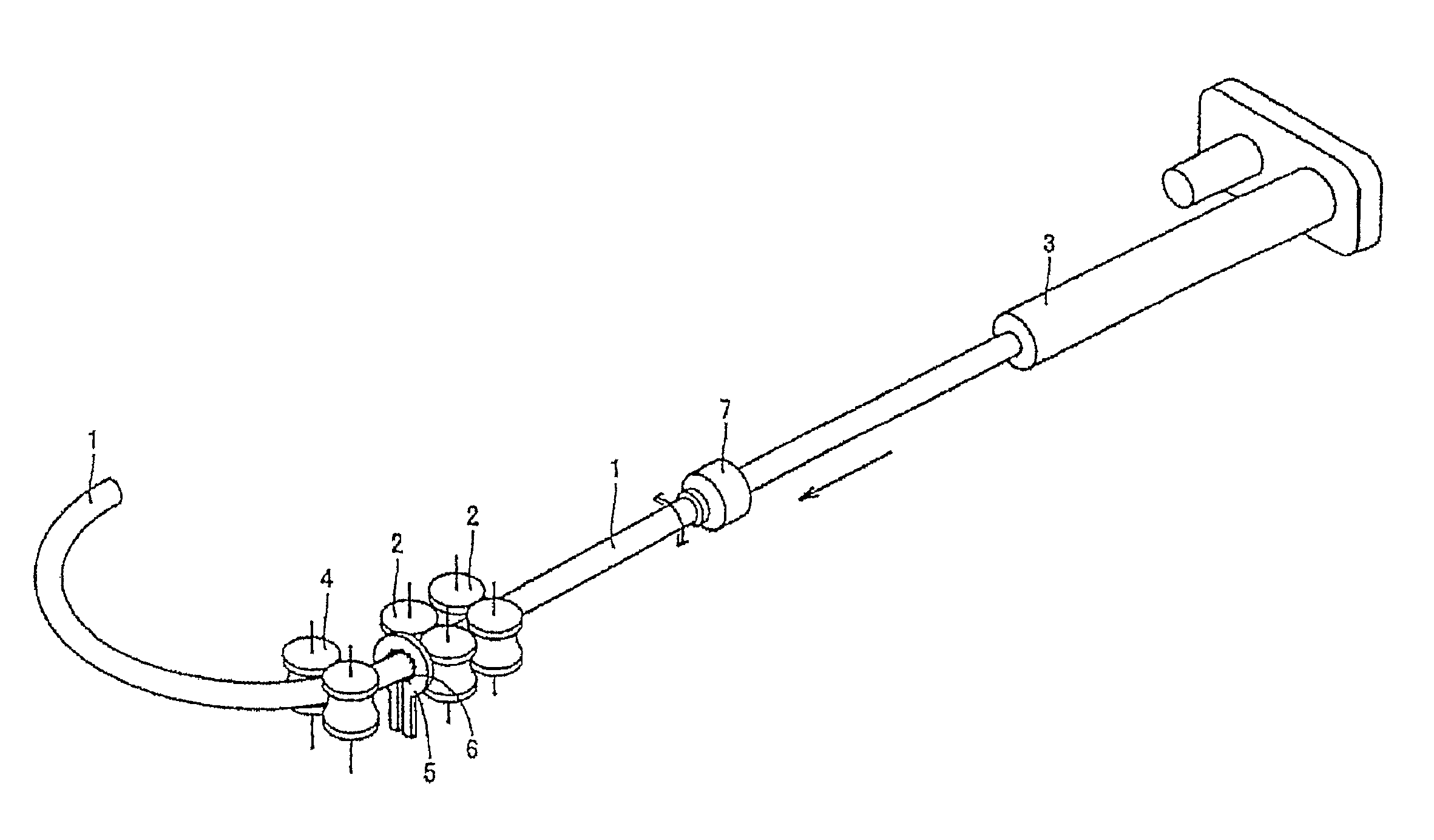 Three-dimensionally bending machine, bending-equipment line, and bent product