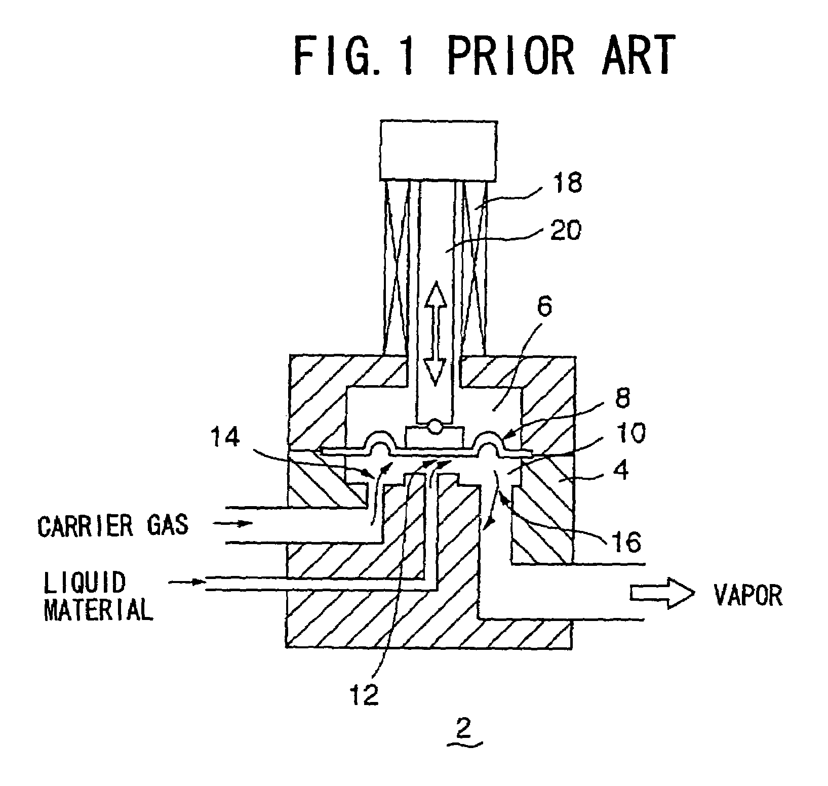 Semiconductor manufacturing system having a vaporizer which efficiently vaporizes a liquid material