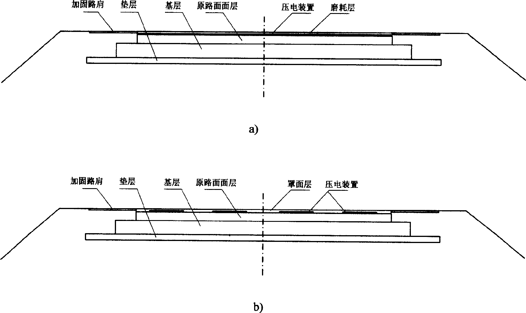 Method of piezoelectric power generation by using vibration energy of road surface, and street lighting luminaire system therefor