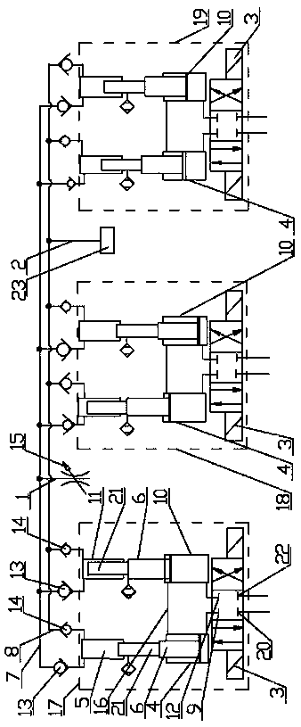 Position-based multi-hydraulic-cylinder coordination control method and device for stably outputting liquid