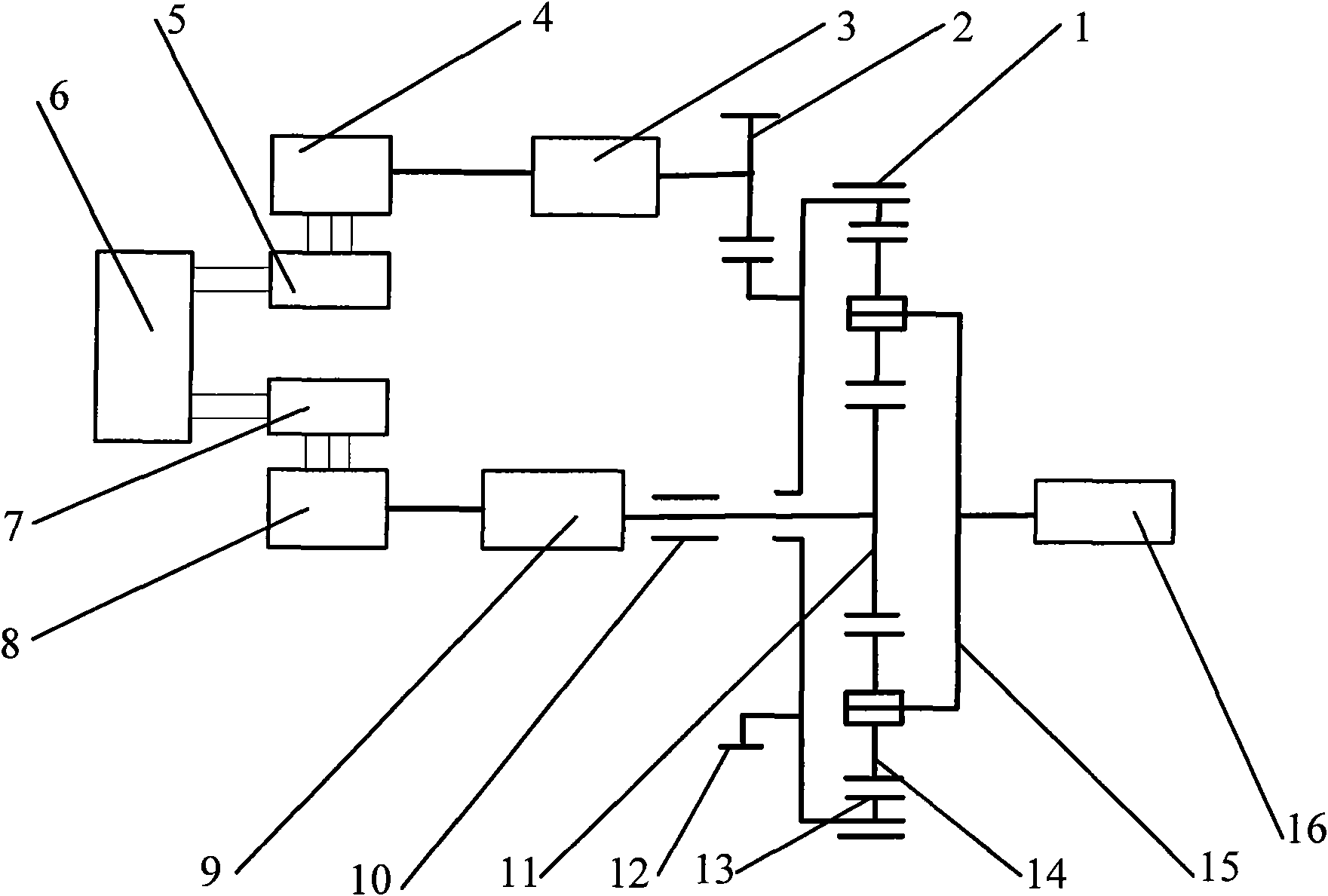 Dual-motor rotating speed coupling drive assembly