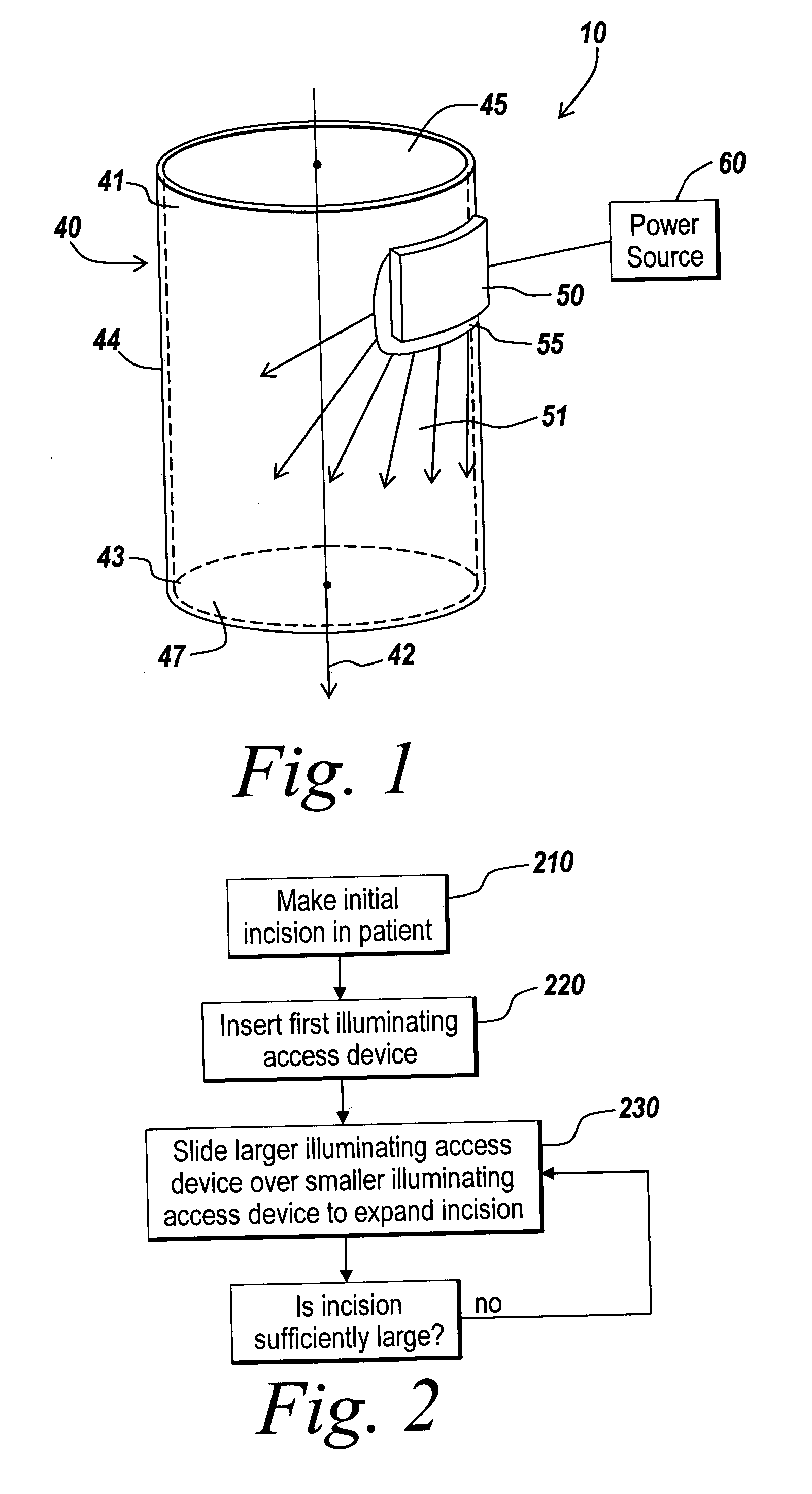 Integrated access device and light source for surgical procedures