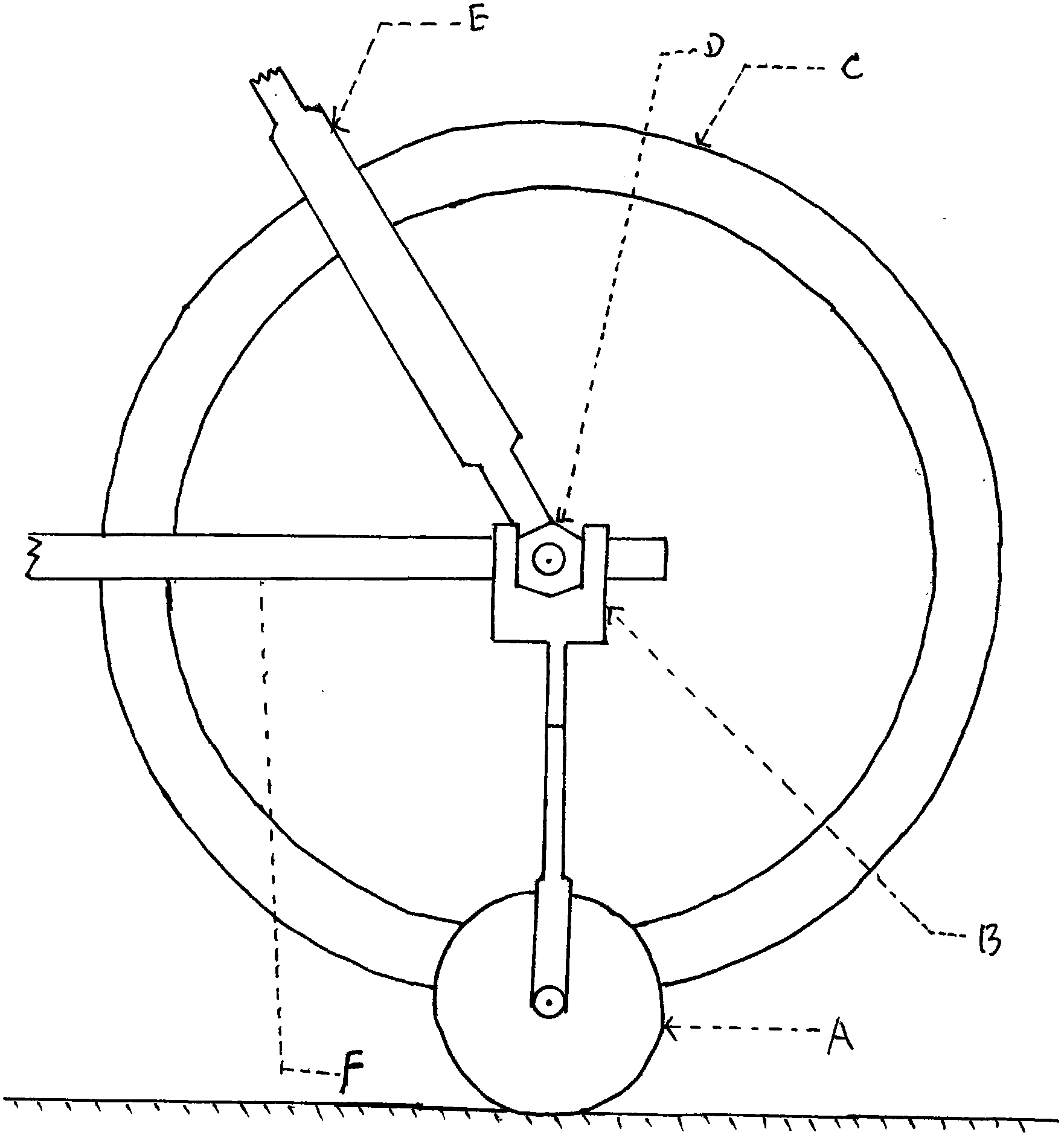 Emergency wheel applied to two-wheel motor vehicle