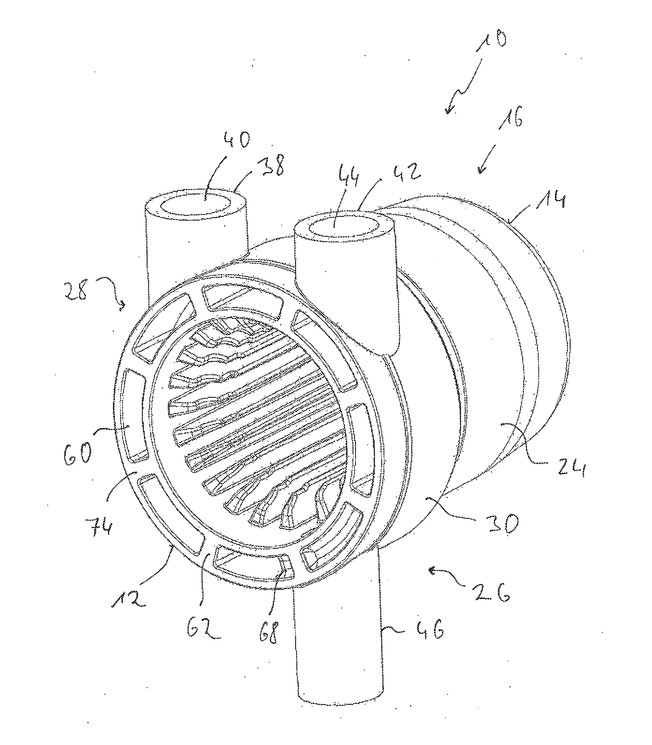 Heat exchanger arrangement, especially for a vehicle heater