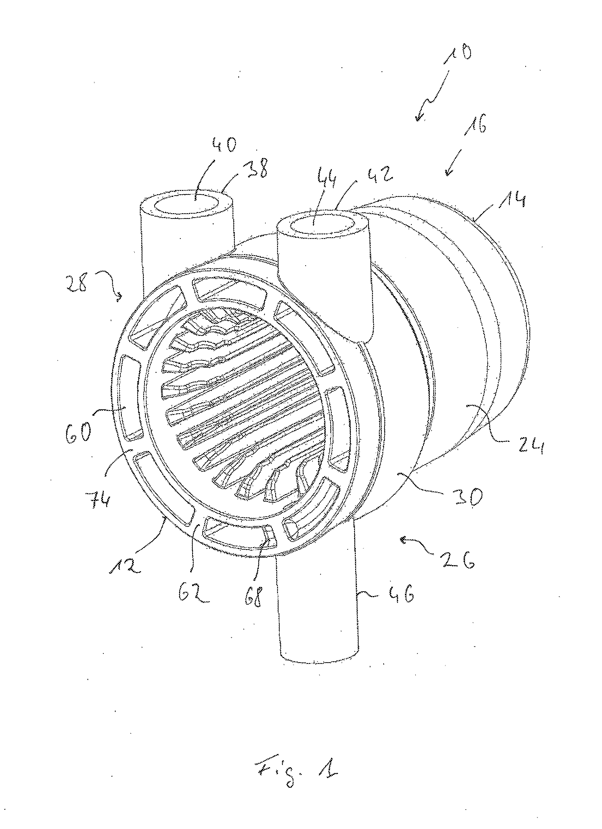 Heat exchanger arrangement, especially for a vehicle heater