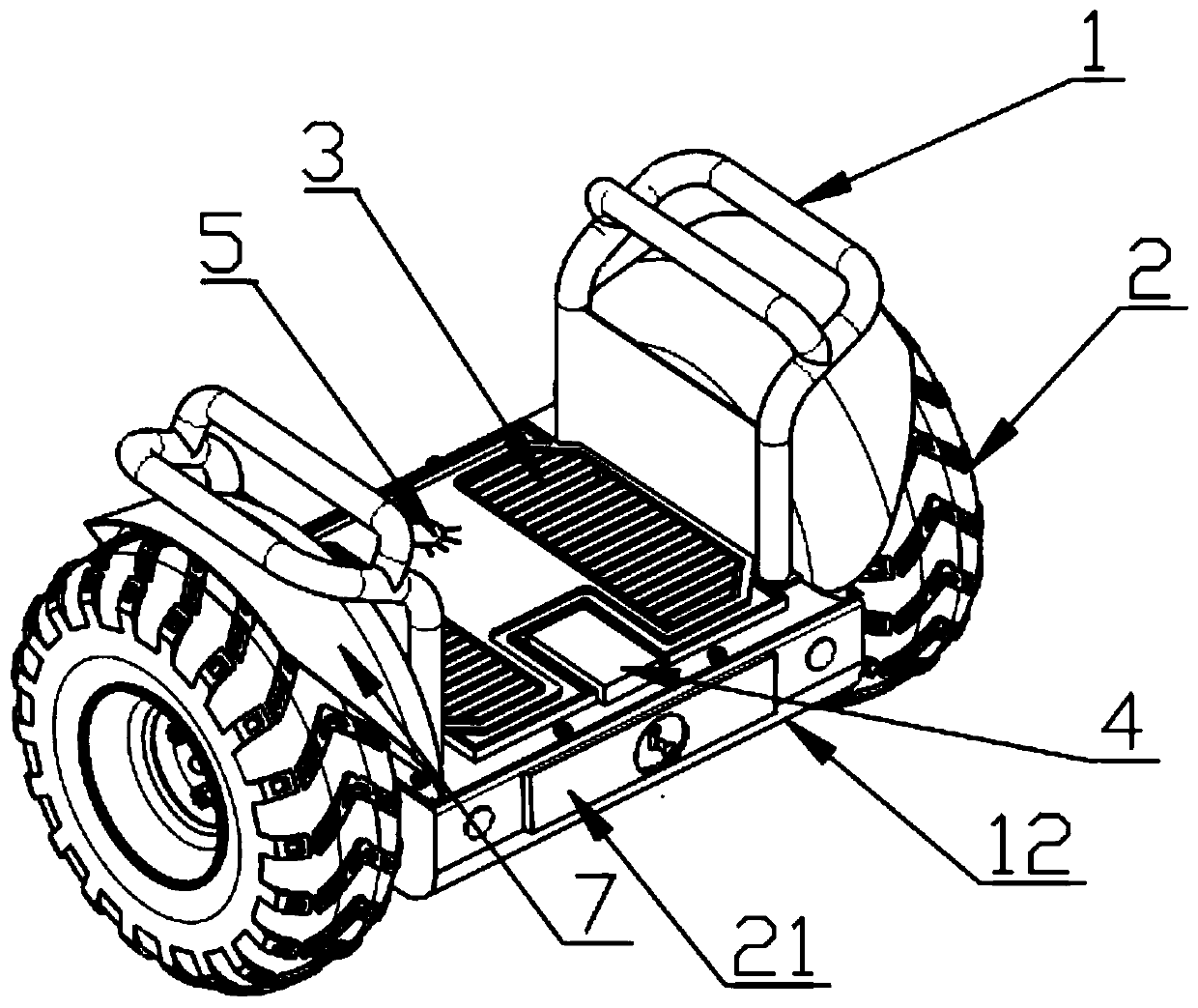 Two-wheel self-balancing trolley