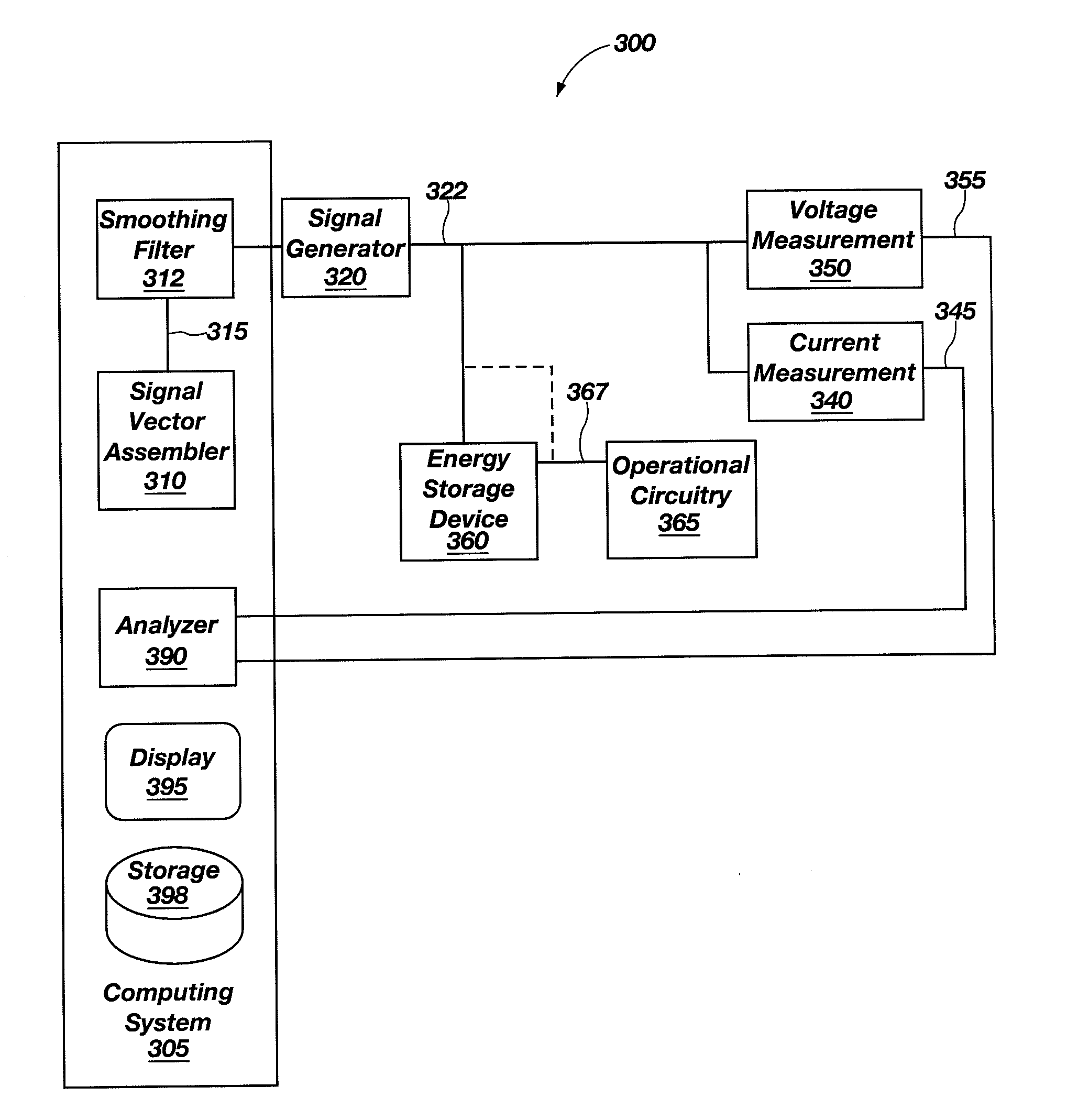 Crosstalk compensation in analysis of energy storage devices