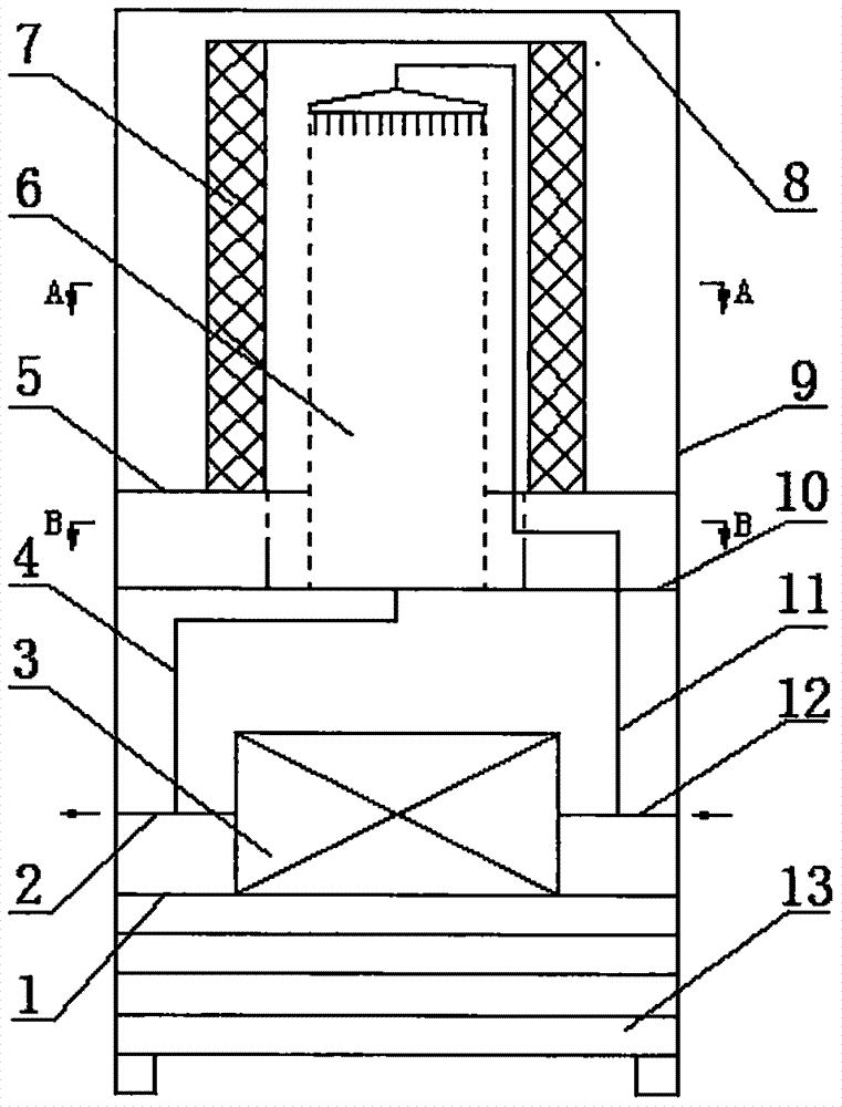 Water-driven flue gas purification device for ship