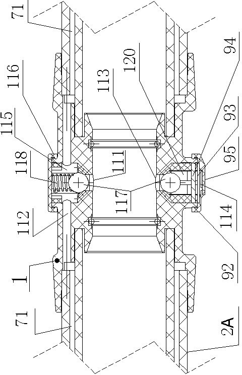 Gas extraction center divided-flow type grouting and hole sealing device and hole sealing method