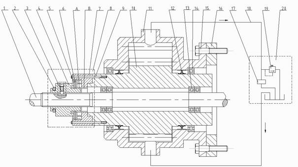 Coaxial type hydraulic retarding braking device