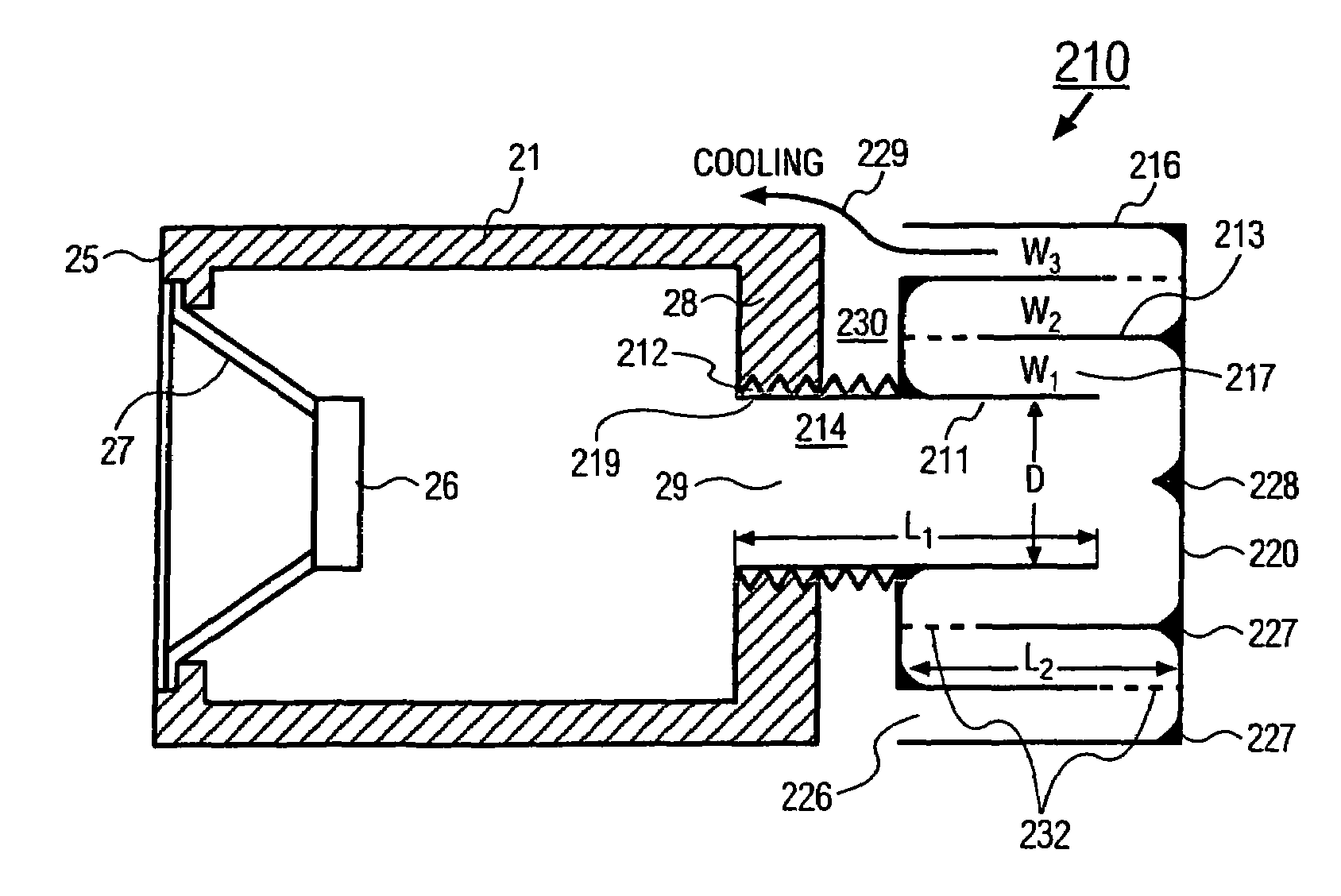 Speaker with externally mounted acoustic extension