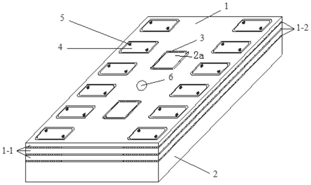 Two-dimensional periodic cushion vibration reduction ballast bed vibration isolation frequency band regulation and control design method